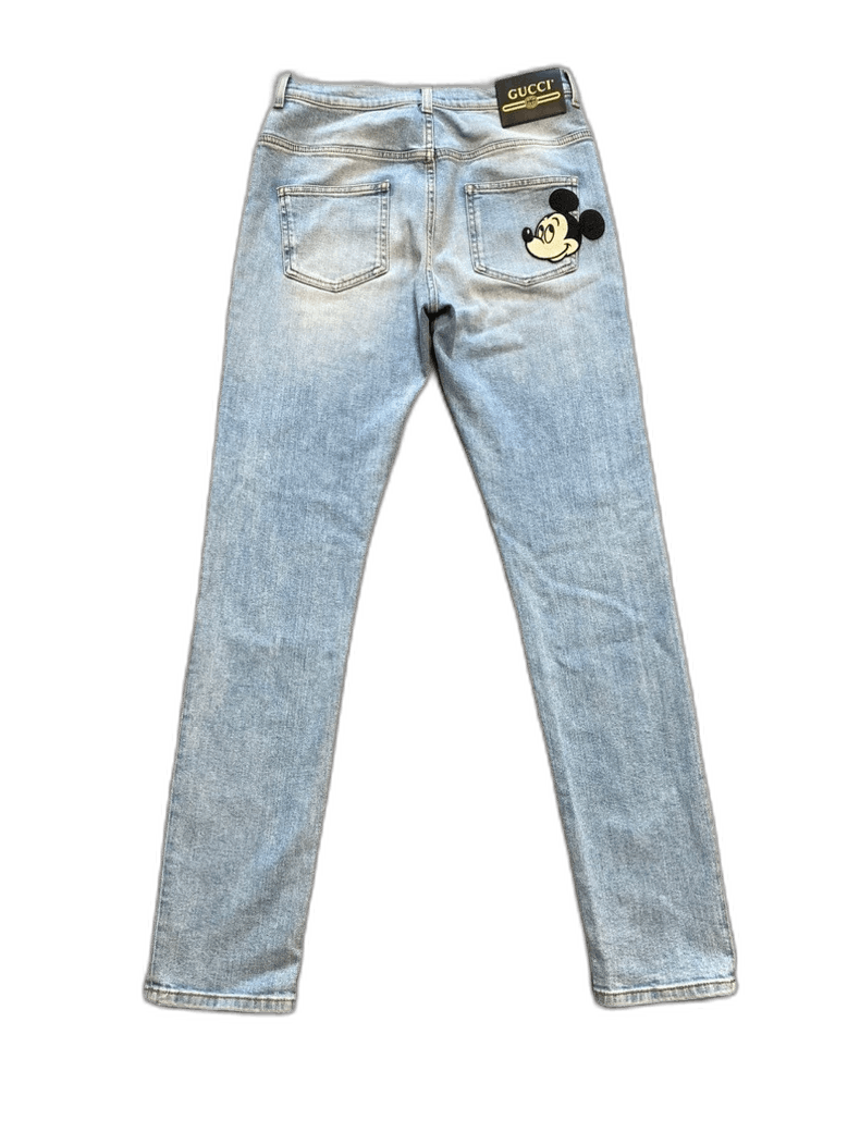 Gucci GUCCI x Disney Mickey Embroidered Denim Jeans-2506 Size 39" - 1 Thumbnail