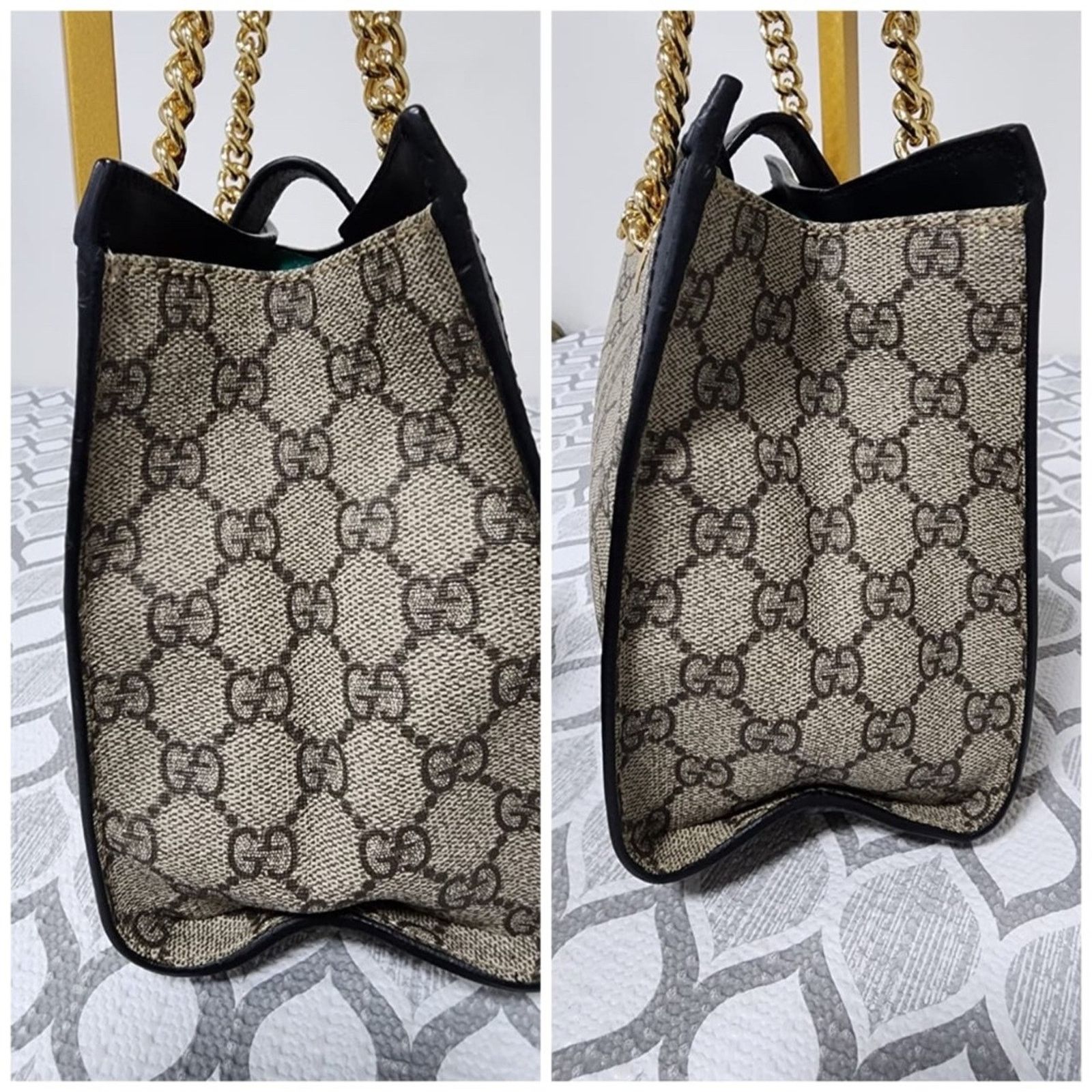 Gucci Authentic GUCCI GG Supreme Monogram Small Padlock Tote Black Size ONE SIZE - 8 Thumbnail