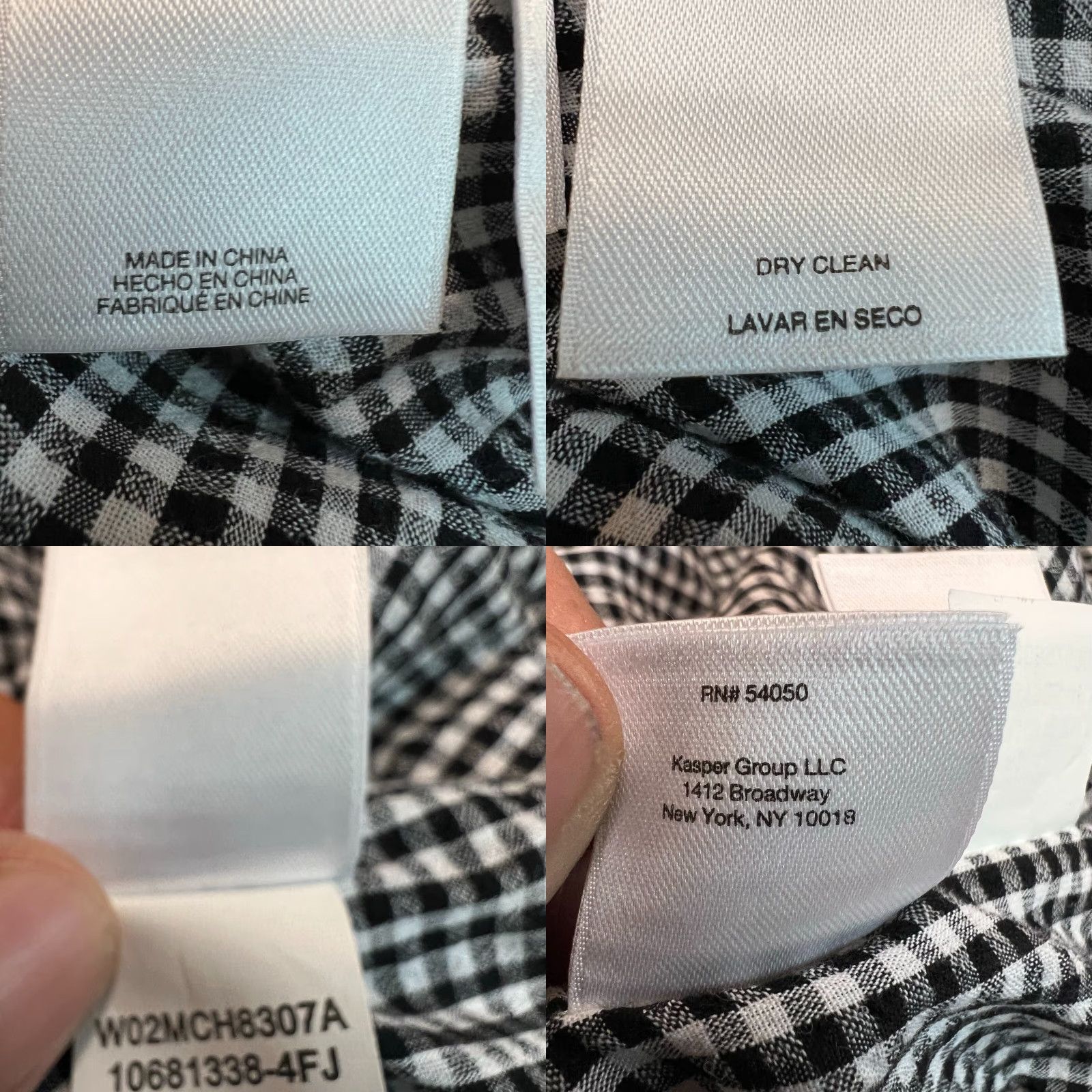 Anne Klein Anne Klein Tunic Top Women's Plus Size 14 Plaid Button Up Black White Sharkbite Casual Business Workwear Shirt Womens Size XL / US 12-14 / IT 48-50 - 8 Thumbnail