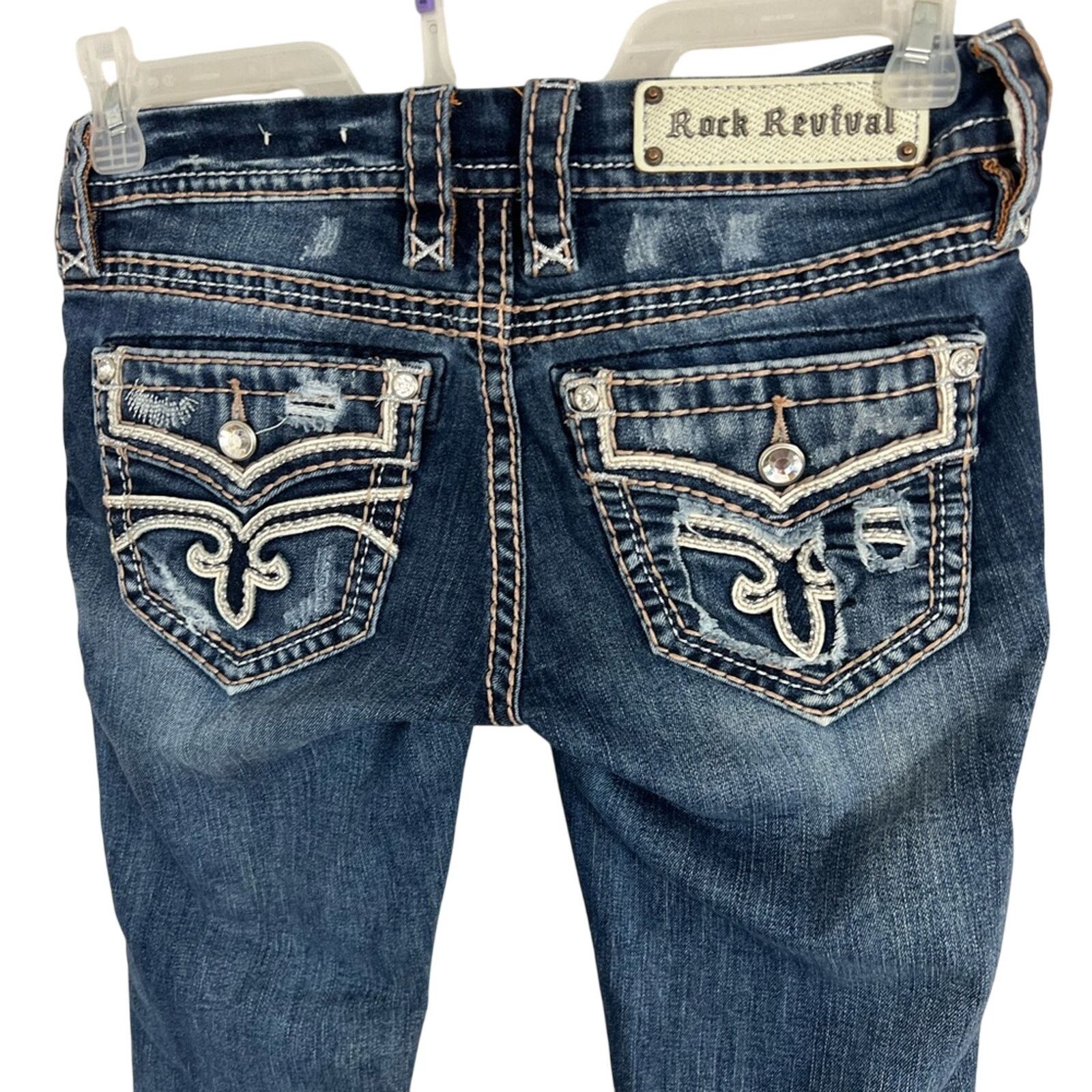 Rock Revival Rock Revival Jeans Sukara 26 Crop Inseam 25.5" Thick Stitch Size 26" / US 2 / IT 38 - 6 Thumbnail