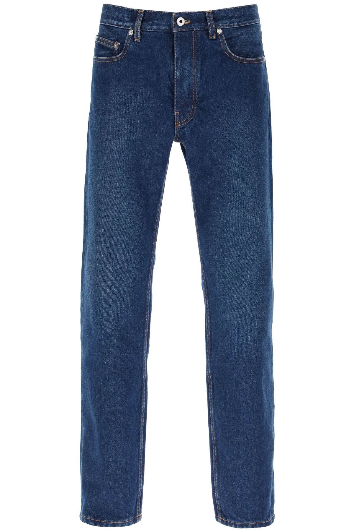 image of Off White Off-White Regular Jeans With Tapered Cut in Medium Blue, Men's (Size 33)