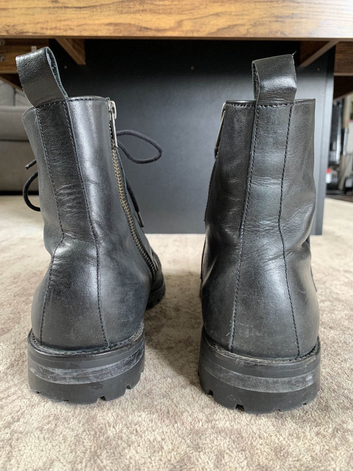 Other Blake McKay Bryan Black Leather Cap Toe Combat Boot Side Zip Size US 9 / EU 42 - 4 Thumbnail