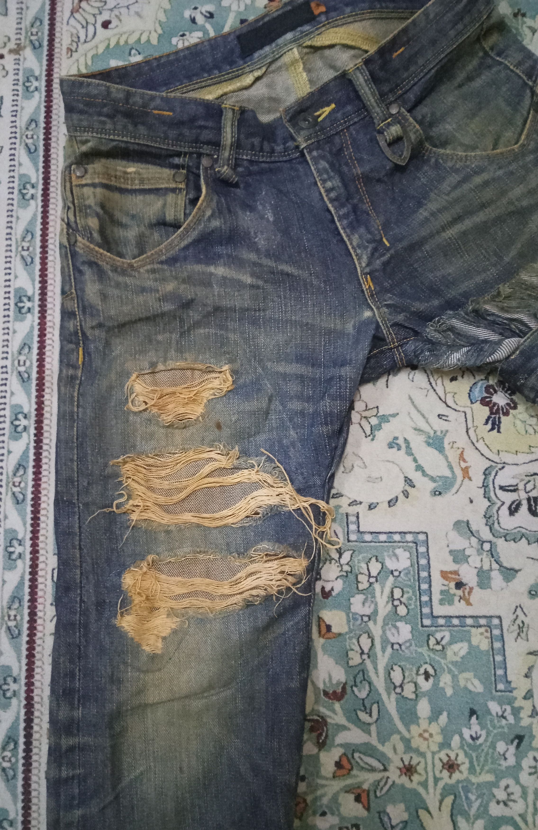 JACKROSE Jackrose Luv Maison Distressed Rare Design Jeans Size US 30 / EU 46 - 7 Thumbnail