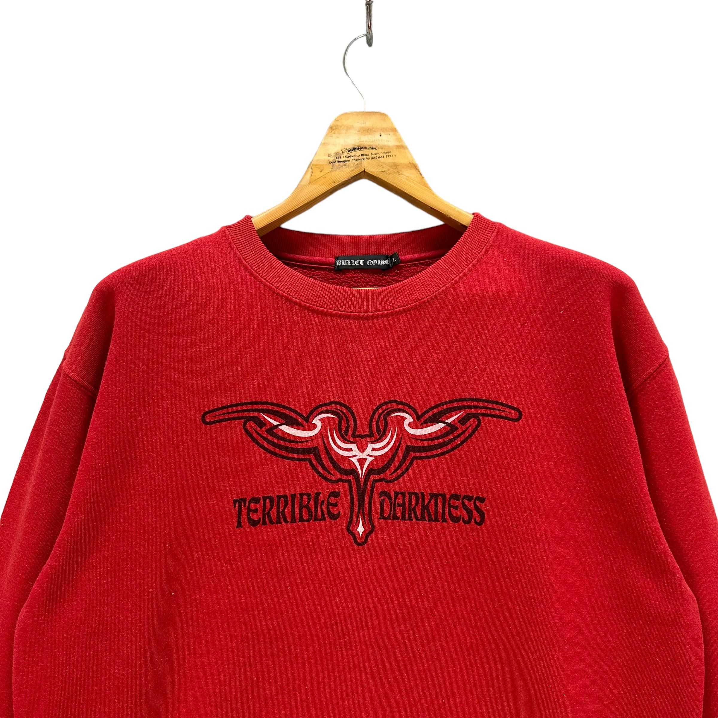 Japanese Brand BULLET NOISE TERRIBLE DARKNESS RED SWEATSHIRTS #8803-028 Size US L / EU 52-54 / 3 - 4 Thumbnail