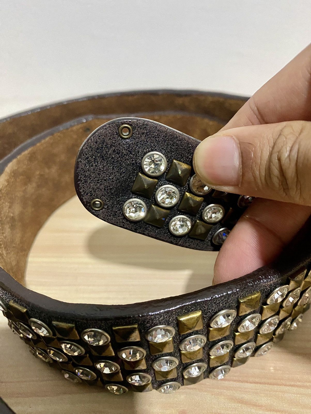 Japanese Brand Vintage Studded leather Belt Inspired BB SIMONS Size ONE SIZE - 10 Thumbnail