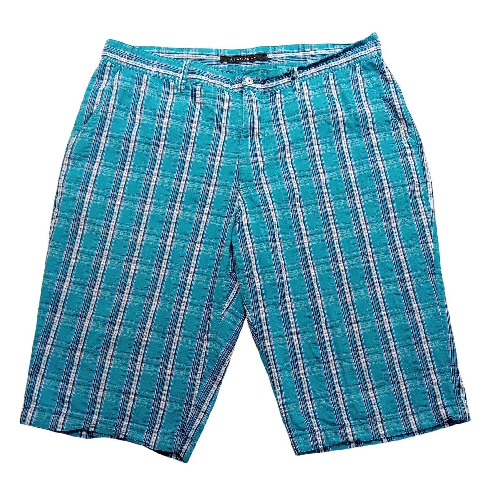 Sean John Sean John Board Shorts 40 Mens Seersucker Blue Plaid Size US 40 / EU 56 - 1 Thumbnail