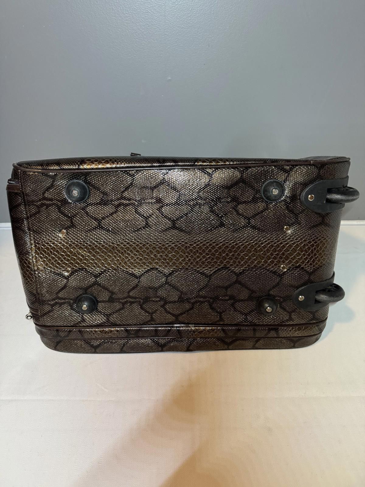 Montblanc Vintage Montblanc Brown Leather Trolley Suitcase with Wheels Size ONE SIZE - 9 Thumbnail