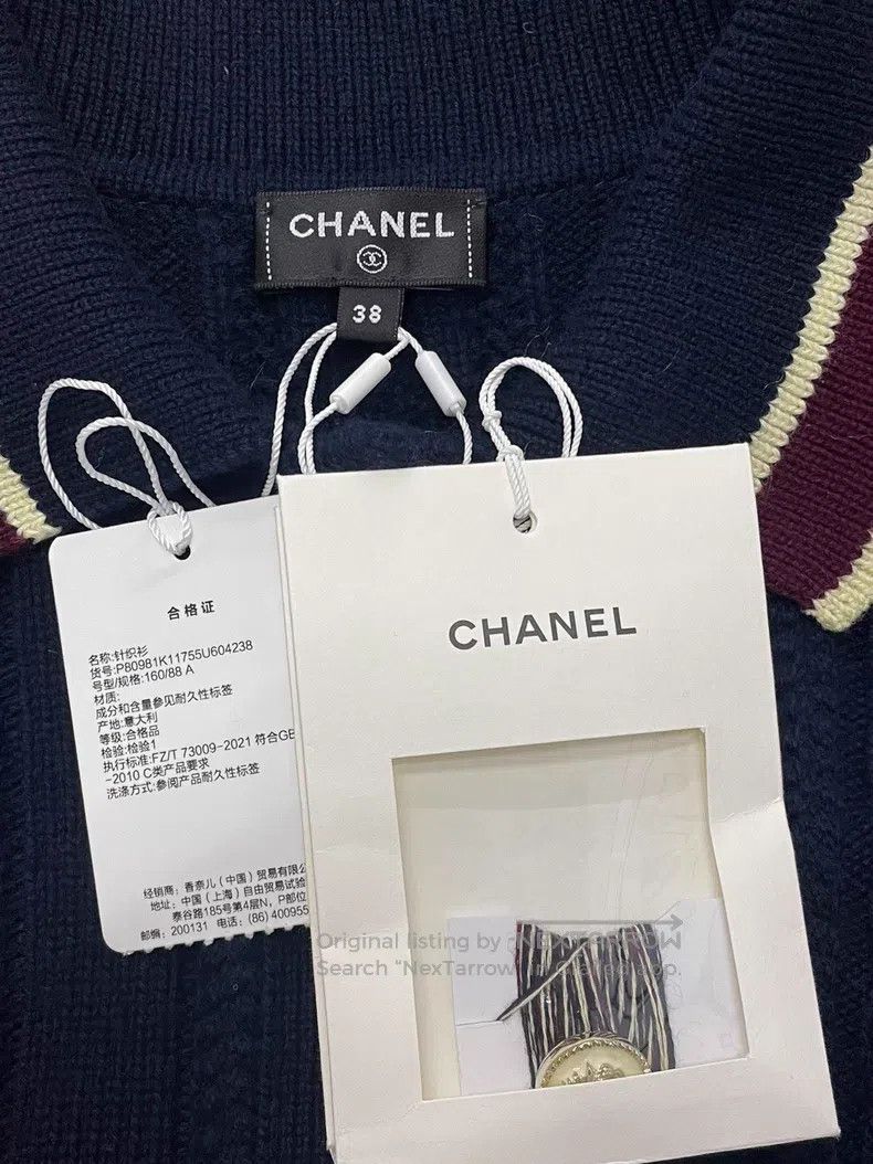 Chanel Chanel 26C blue lapel cashmere sweater Size XS / US 0-2 / IT 36-38 - 3 Thumbnail