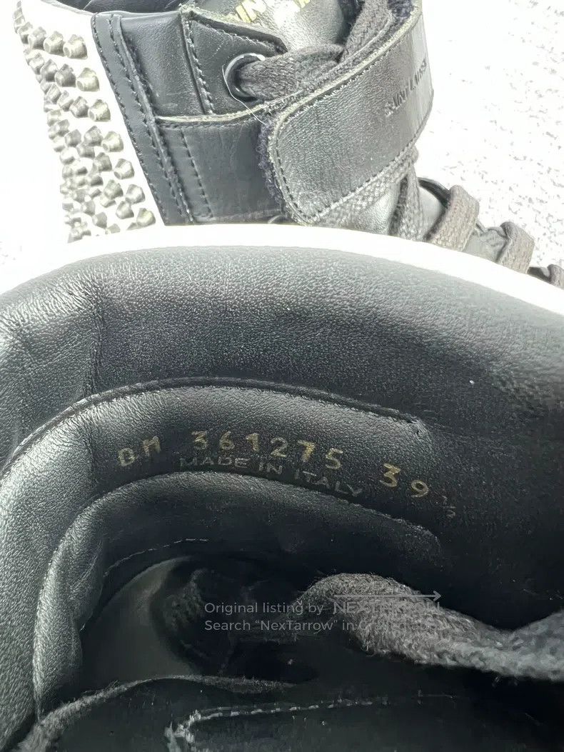 Saint Laurent Paris Saint Laurent Paris Black and White Colorblock Studded Hig Size US 6.5 / EU 39-40 - 8 Thumbnail