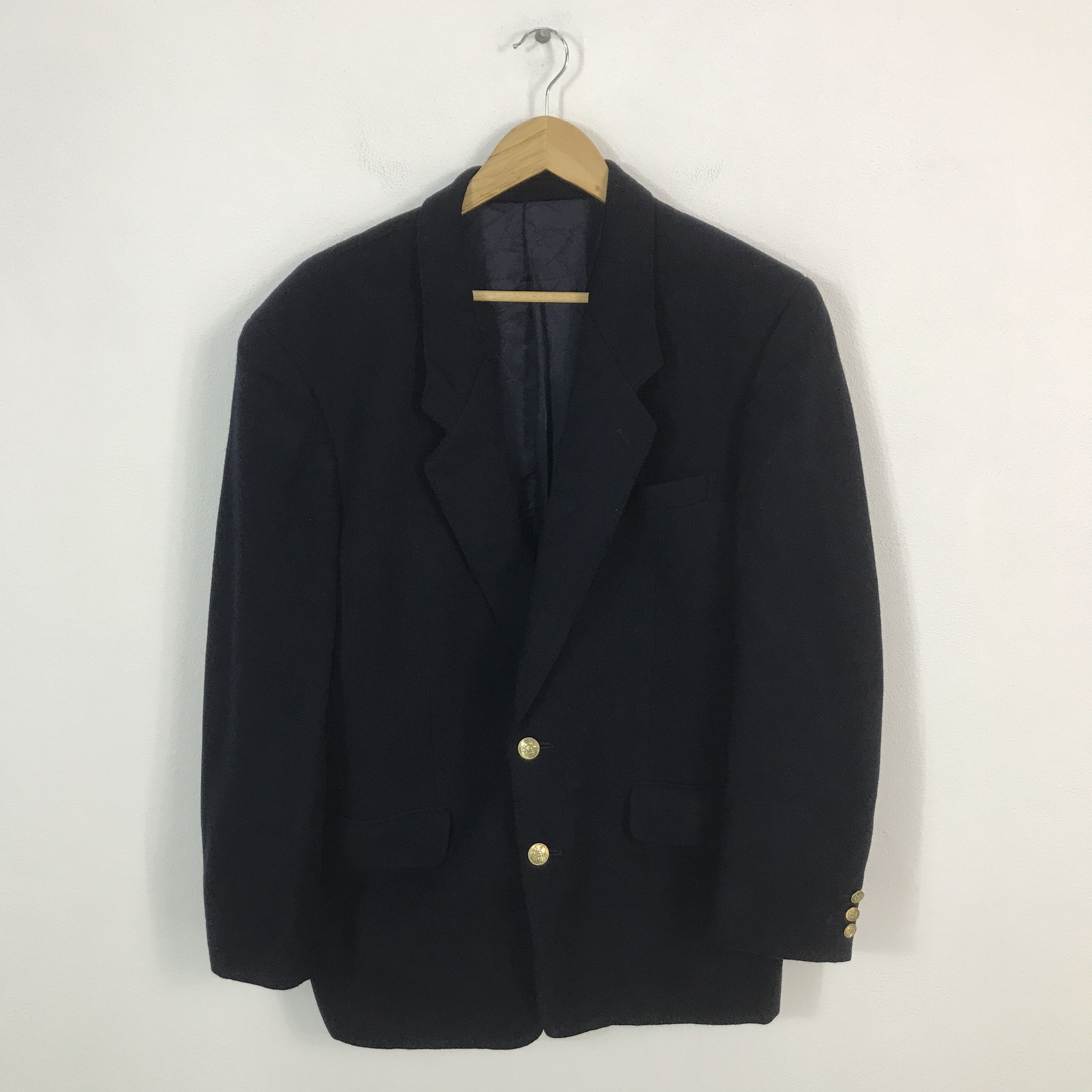 Japanese Brand × Kenzo Vtg Kenzo Paris Wool Blazer coat Gold button jacket Size US L / EU 52-54 / 3 - 1 Thumbnail