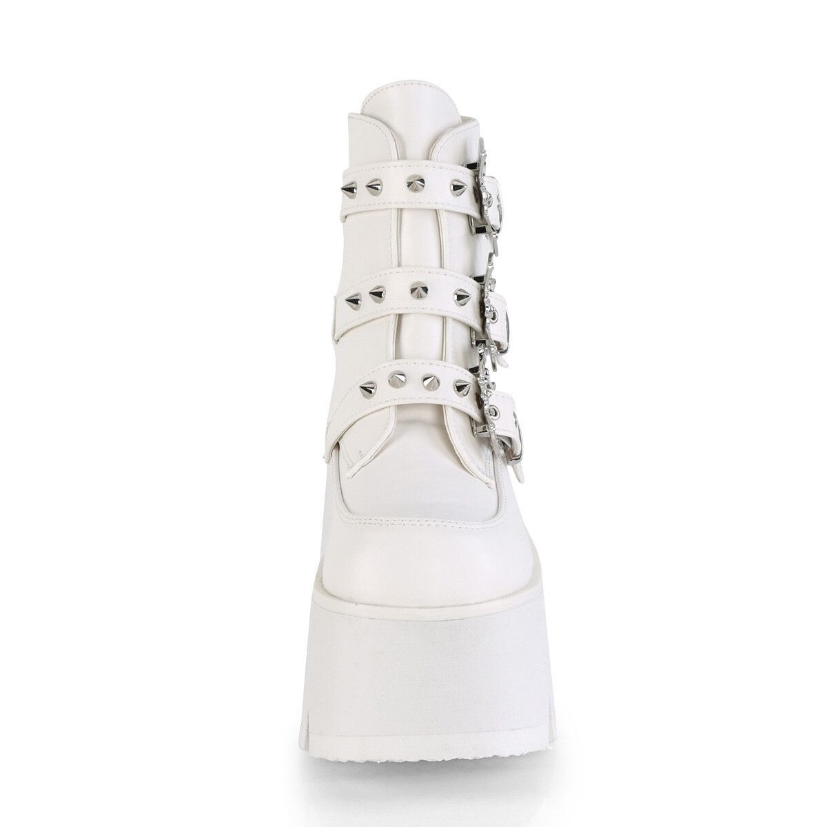 Demonia Cult DEMONIA Ashes 55 White Matte Bat 3.5" Platform Heel Combat G Size US 8 / IT 38 - 9 Thumbnail