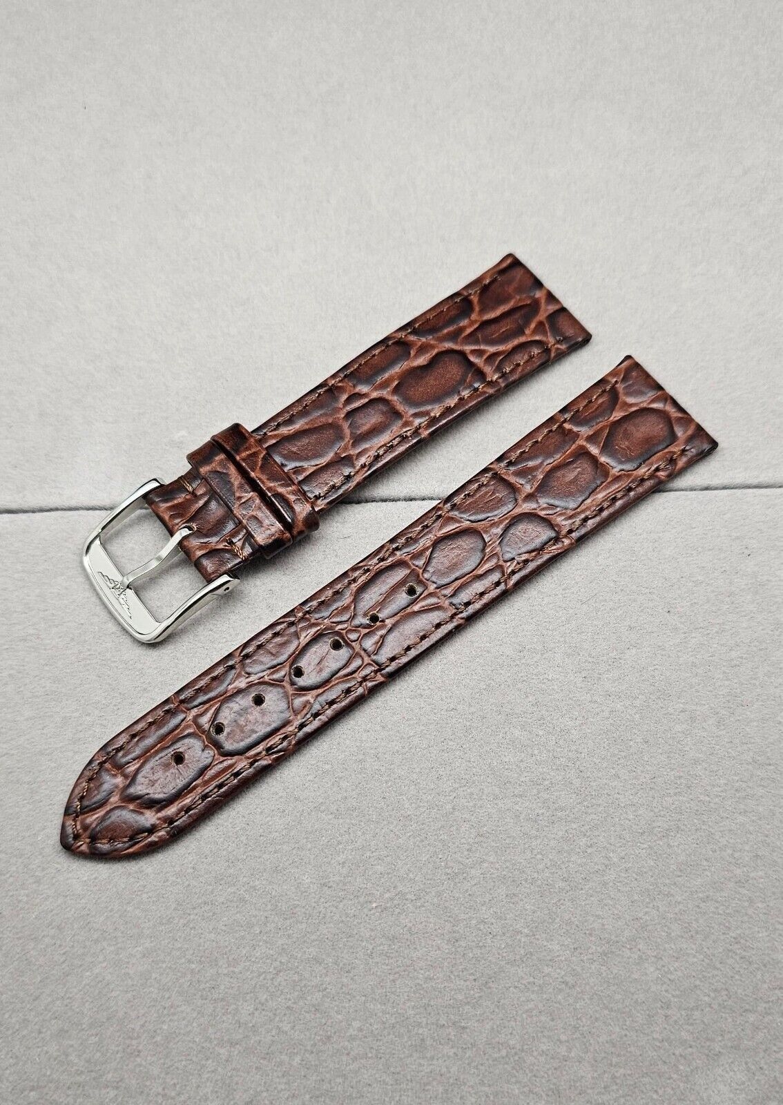 Longines - 20Mm Genuine Longines Leather Watch Strap in Brown, Men's
