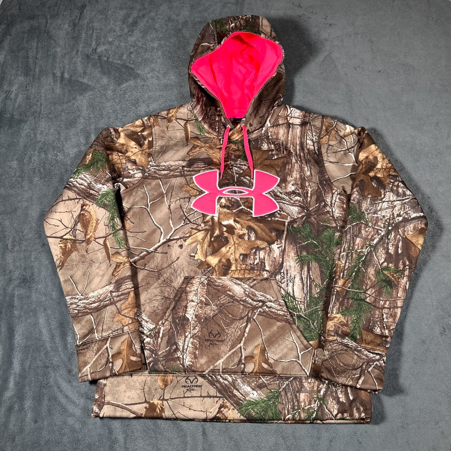 Under Armour Under Armour Boxy Camo Hoodie Womens Medium Brown Woodland UA Cold Gear Realtree Size M / US 6-8 / IT 42-44 - 5 Thumbnail