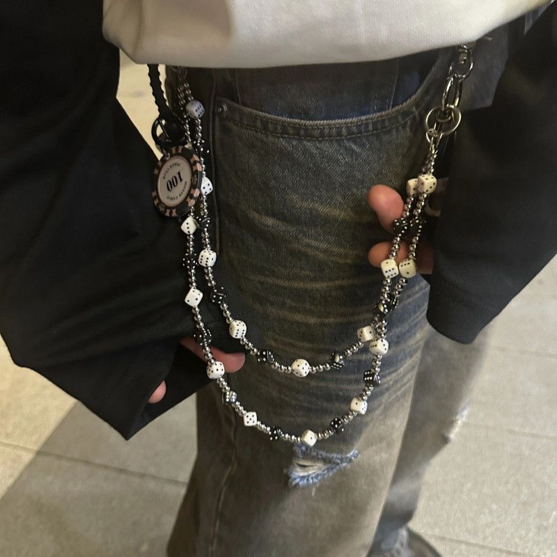 Japanese Brand × Jewelry Retro Bilayer Black White lucky Dice Baccarat Pearl Chain Size ONE SIZE - 1 Thumbnail