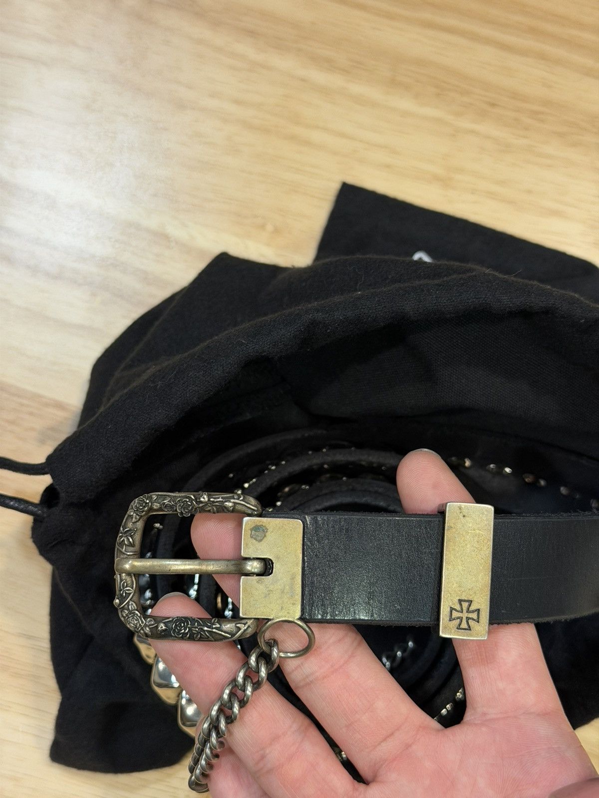 Enfants Riches Deprimes ERD Simple Rose Chain Studded Belt 100 Size 36 - 4 Thumbnail