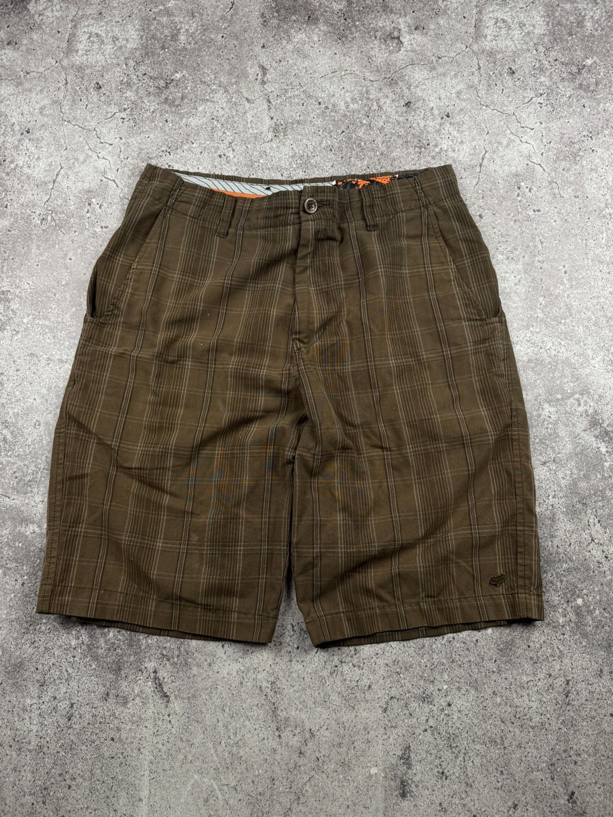 Fox Racing Vintage 00s Y2K Fox Racing Motocross Browm Cargo Shorts Size US 32 / EU 48 - 3 Thumbnail