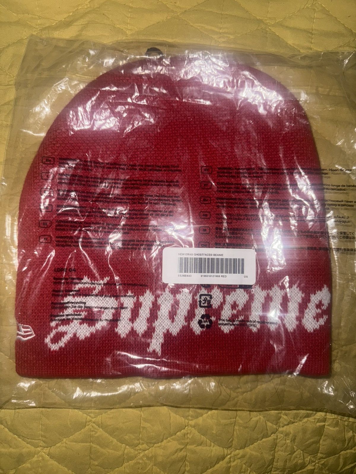 New Era × Supreme Supreme New Era Ghostface Beanie Red Size ONE SIZE - 3 Thumbnail