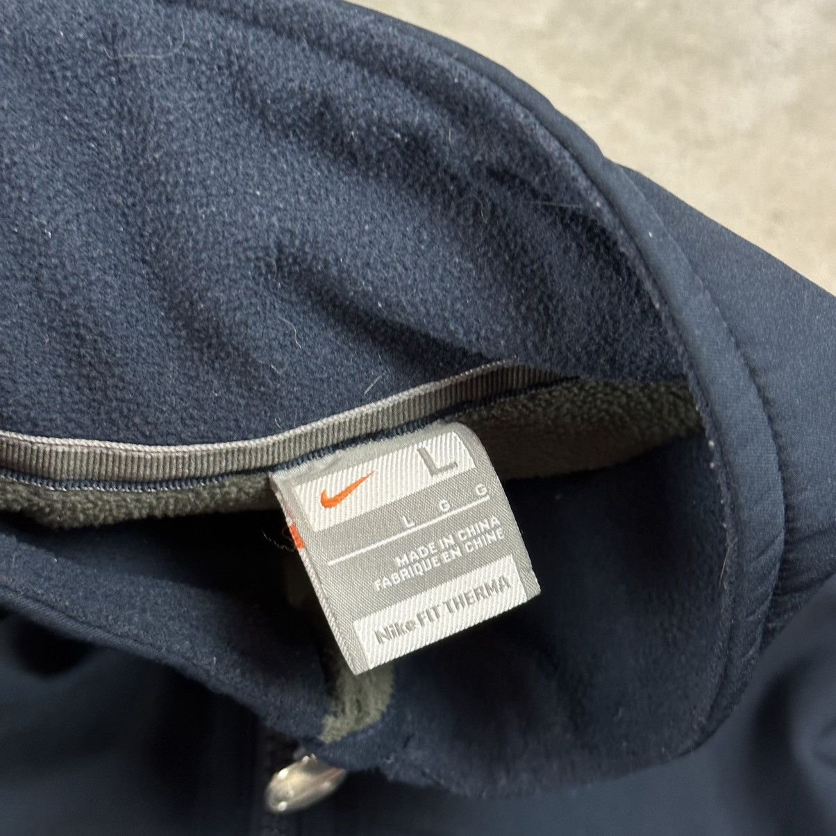 Nike × Vintage Nike vintage swoosh jacket L navy streetwear Size US L / EU 52-54 / 3 - 3 Thumbnail
