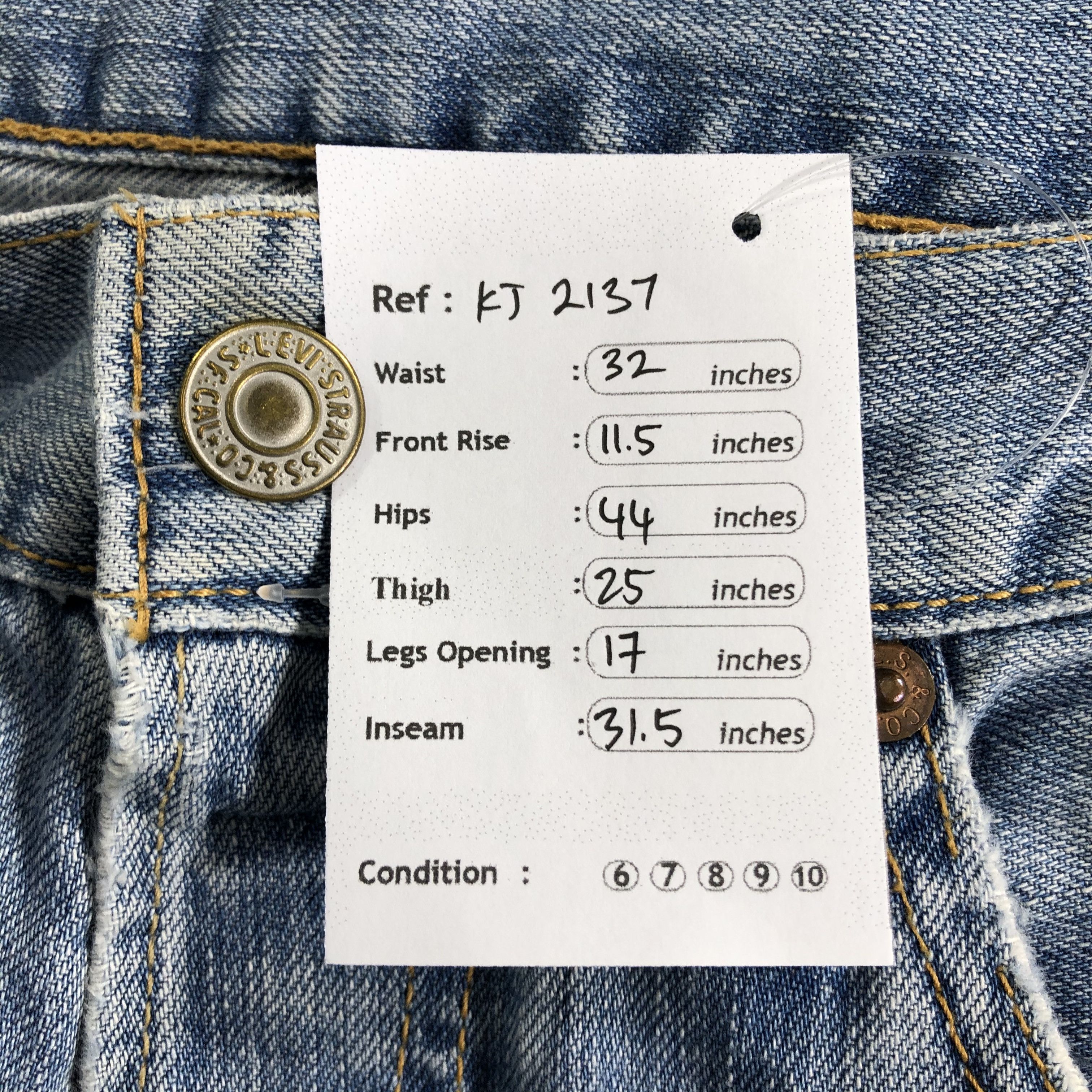 Levi's Vintage Levis 501 Jeans Medium Wash Denim KJ2137 Size US 32 / EU 48 - 12 Thumbnail