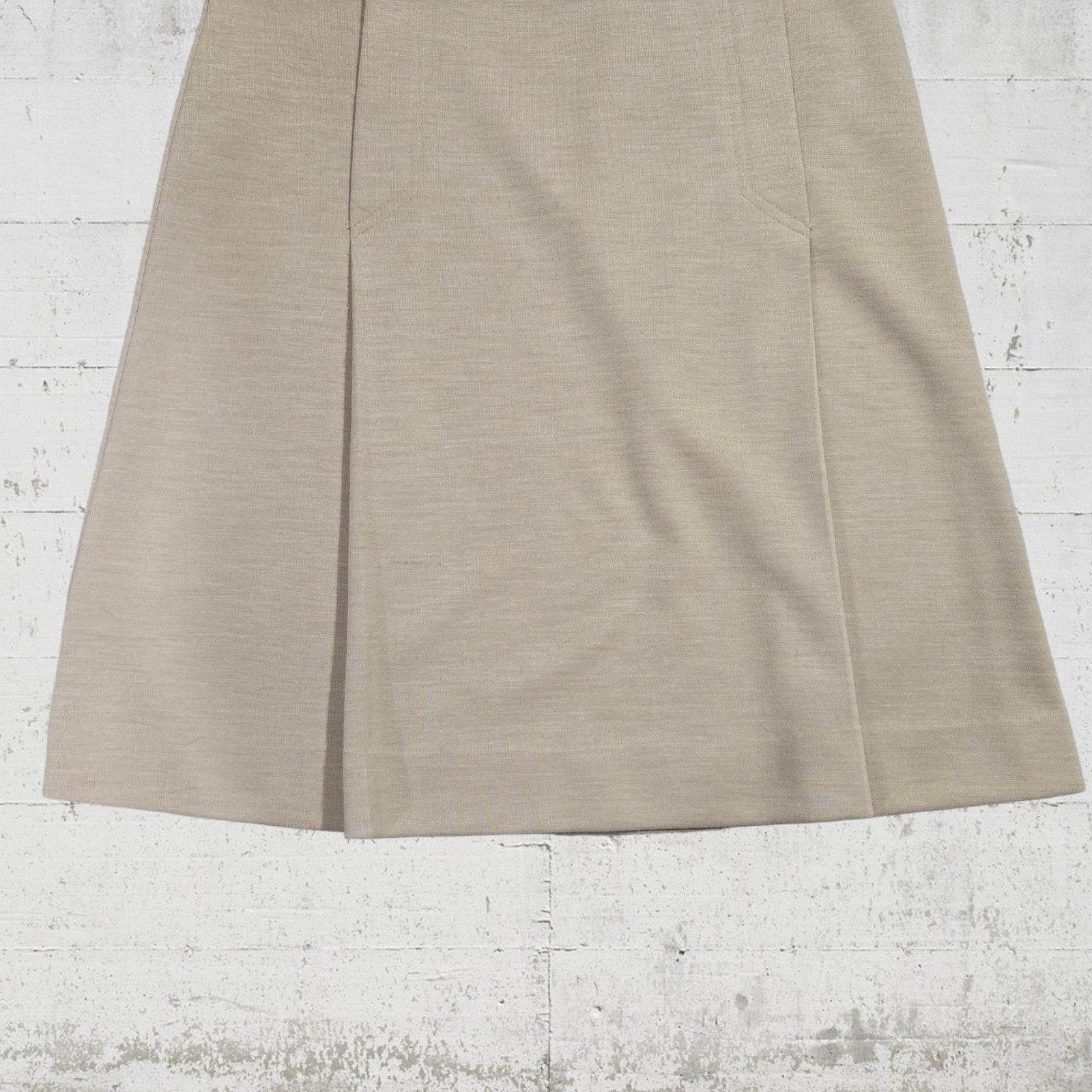Sears Vintage Tan Pleated A Line Skirt Size 6 Size 28" / US 6 / IT 42 - 7 Thumbnail