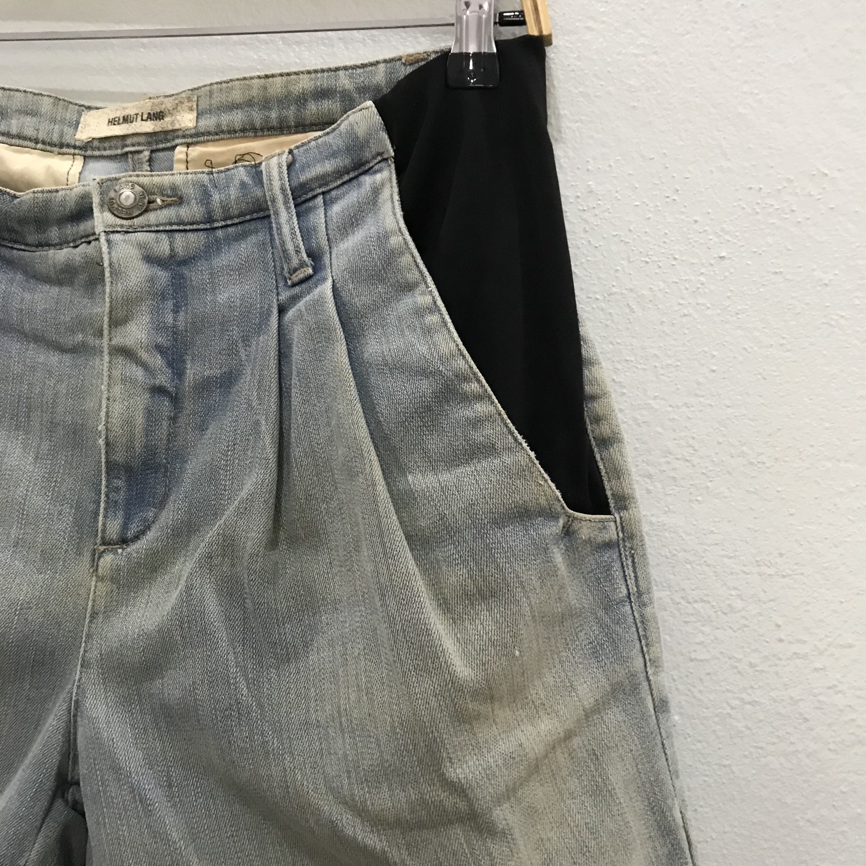 Helmut Lang Vintage Helmut Lang Short Stone Washed Faded Blue Jean Size US 27 - 5 Thumbnail