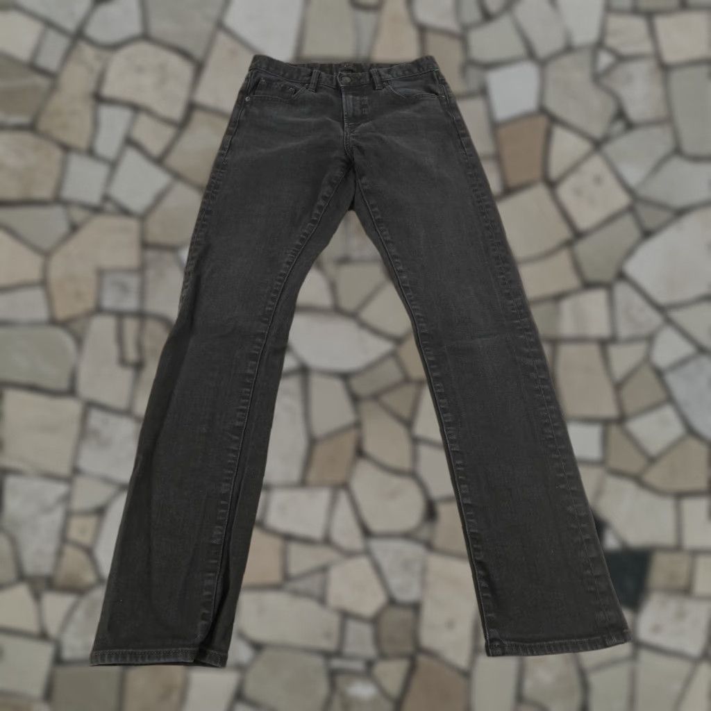 Uniqlo Jeans Mens 29x34 Black Denim Slim Fit Stretch Punk Rock