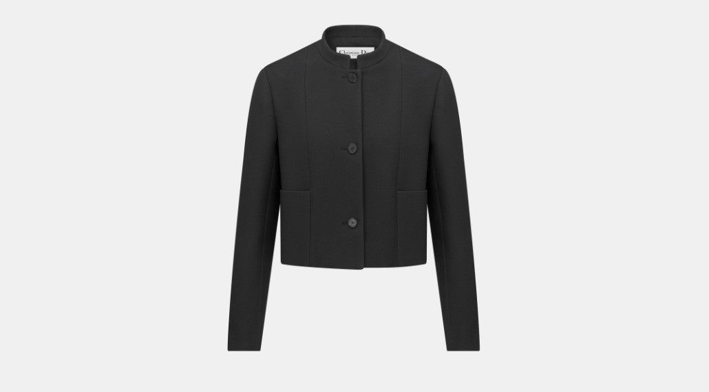 Dior o1w1db10824 Straight-Cut Jacket in Black Size S / US 4 / IT 40 - 1 Thumbnail