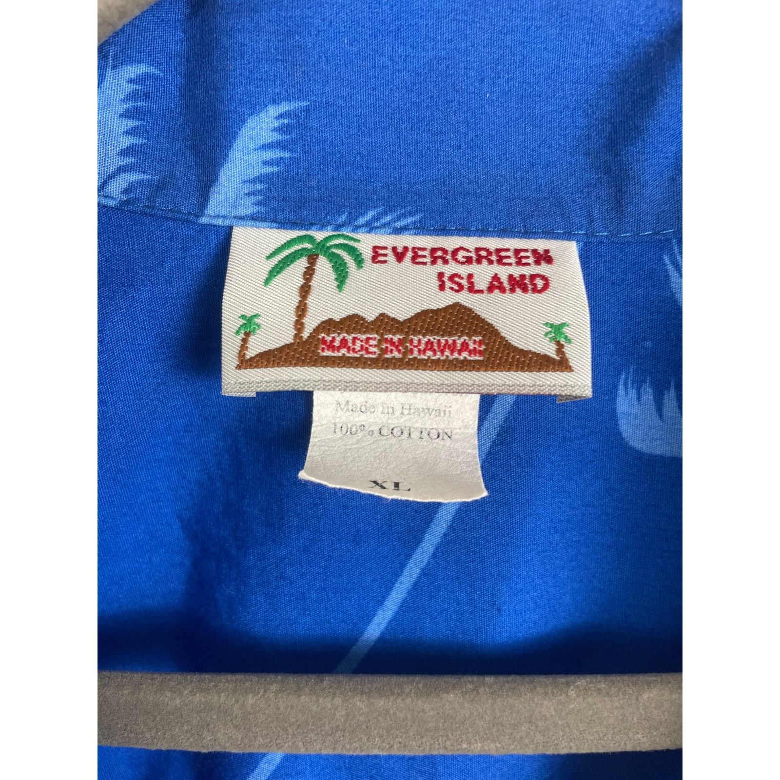 Evergreen Evergreen Island Hawaiian Parrots Flowers Blue Button Up Size US XL / EU 56 / 4 - 3 Thumbnail