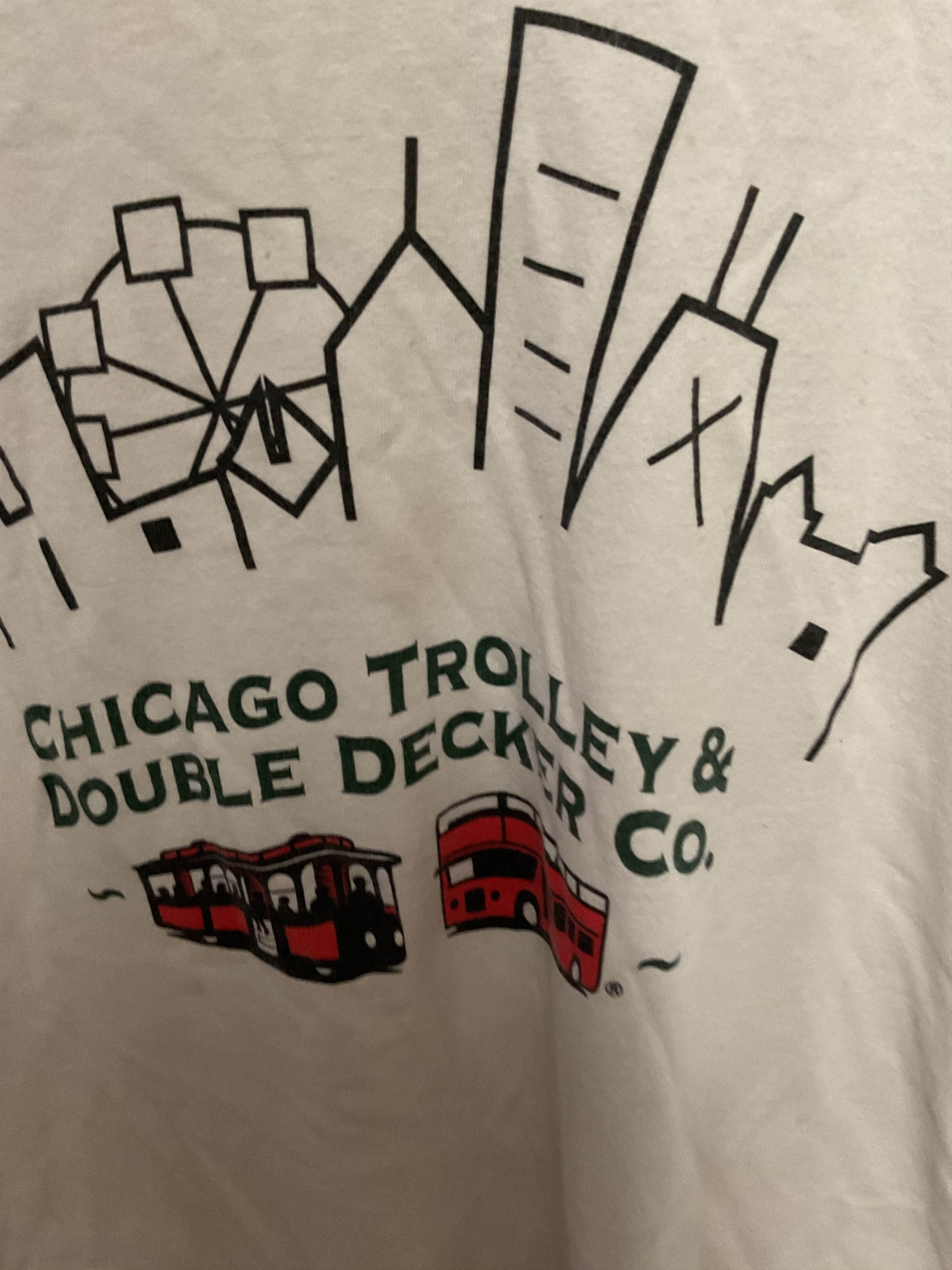 Vintage Chicago Trolley Tshirt Size US XL / EU 56 / 4 - 2 Thumbnail