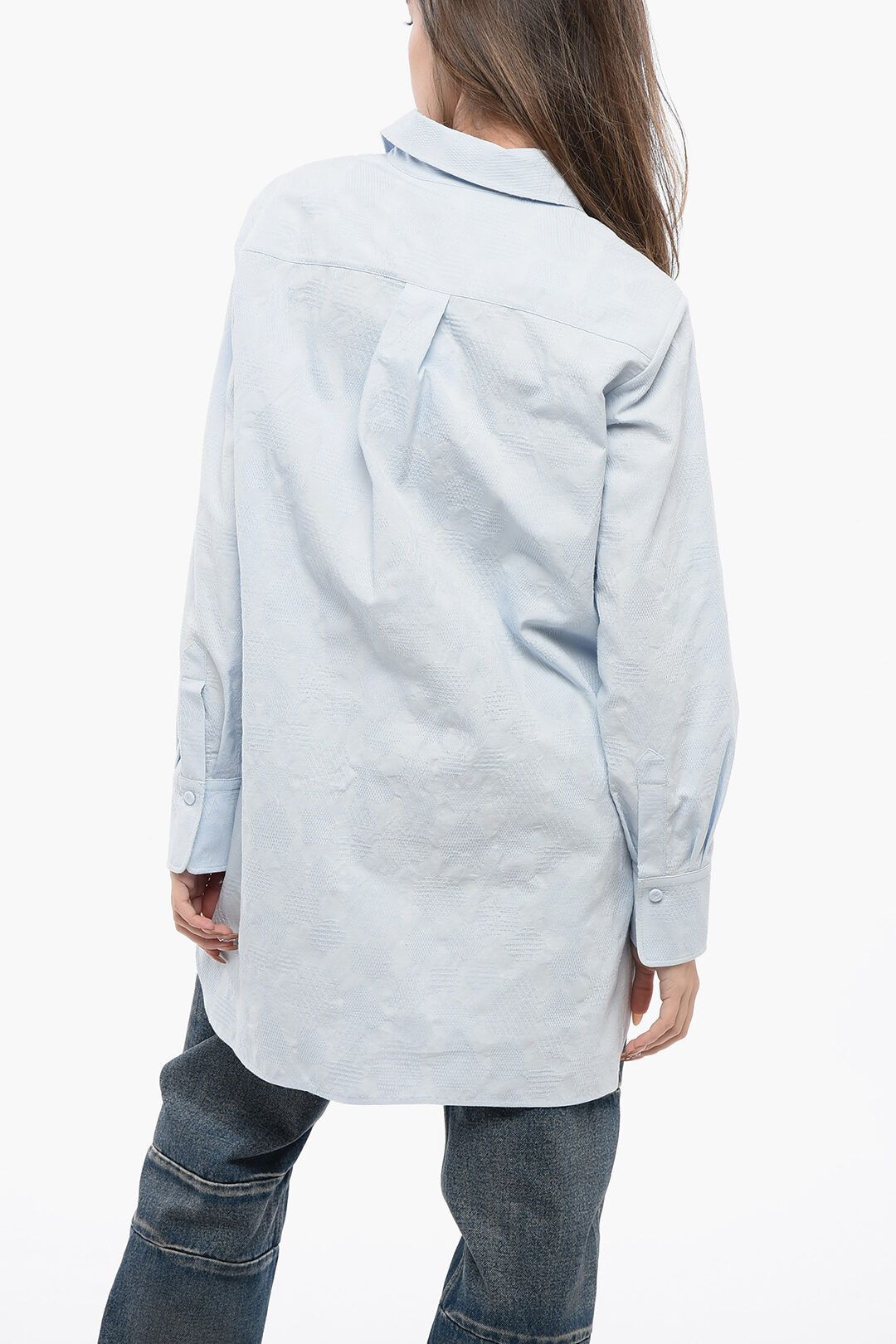 Chloe og1mm1125 Over Embroidered Shirt in Light Blue Size S / US 4 / IT 40 - 2 Thumbnail