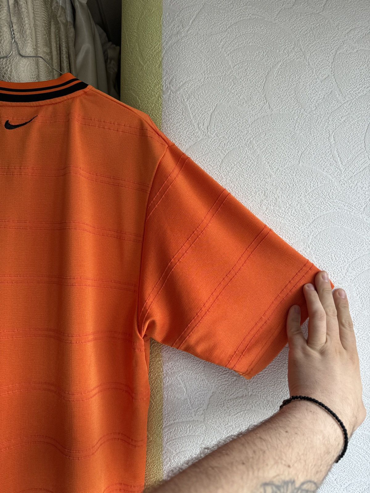 Nike Vintage 90s Nike Center Swoosh Striped Jersey T-Shirt Baggy Size US M / EU 48-50 / 2 - 14 Thumbnail