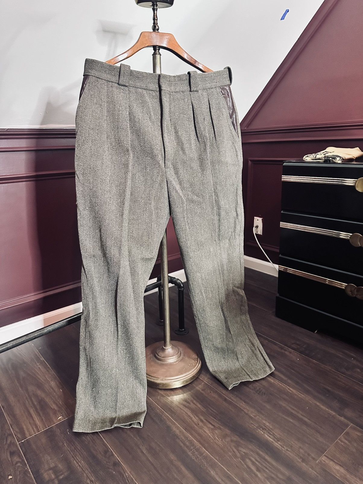 Willis & Geiger HEAVY wool LEATHER pocket MiUSA flap pocket pants Size US 35 - 1 Thumbnail