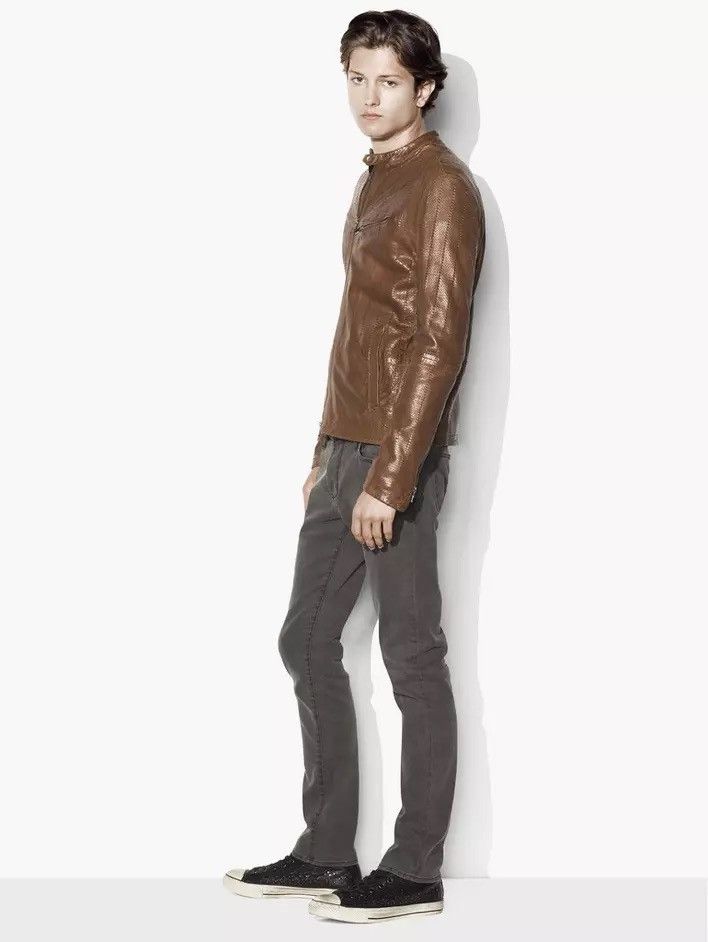 John Varvatos Laser cut leather racer jacket. Size medium Size US M / EU 48-50 / 2 - 4 Thumbnail