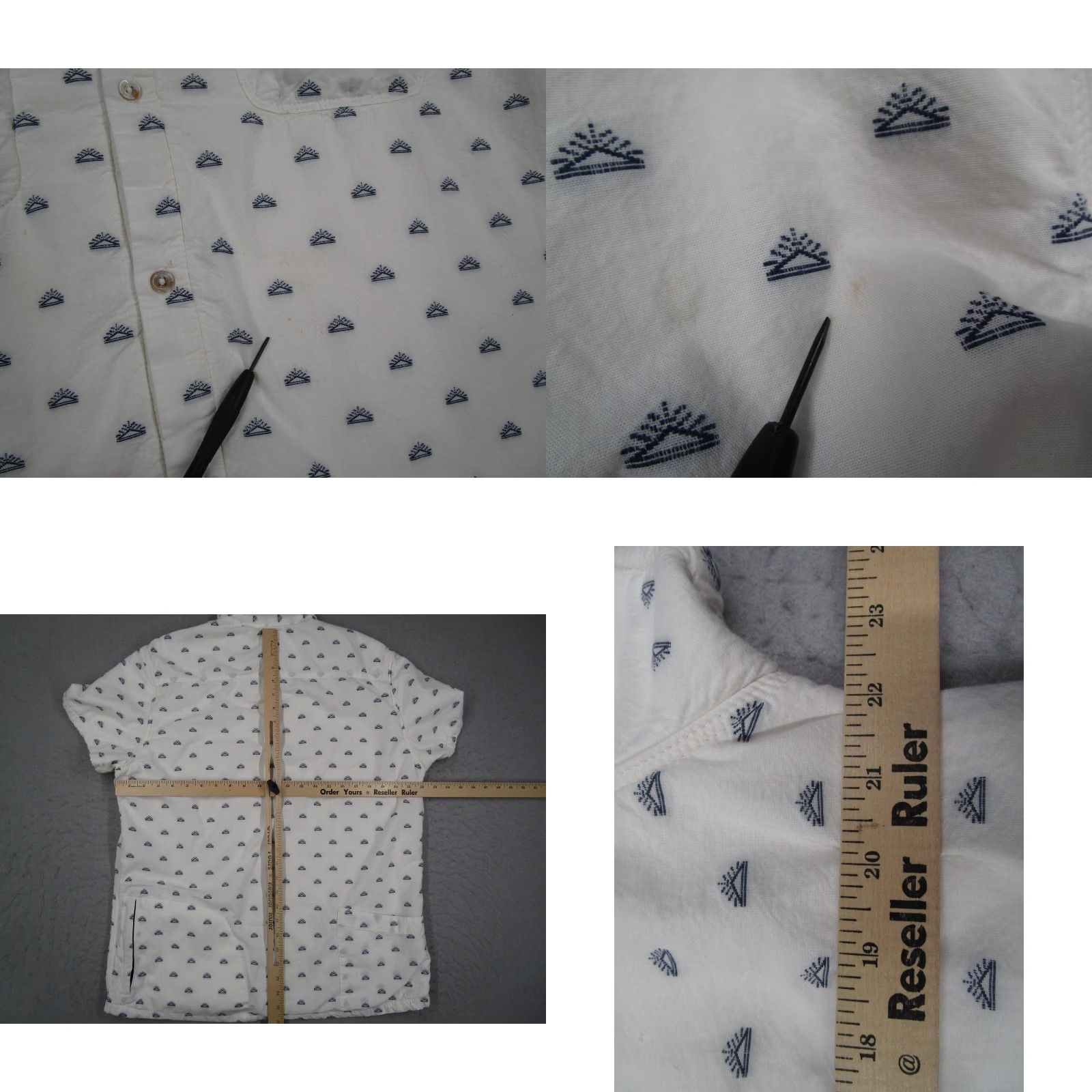 Vintage California Cowboy Shirt Mens XL White Short Sleeve Button-Up Lined Pockets Beach Surf Geometric Pattern Casual Travel 90s? Size US XL / EU 56 / 4 - 8 Thumbnail