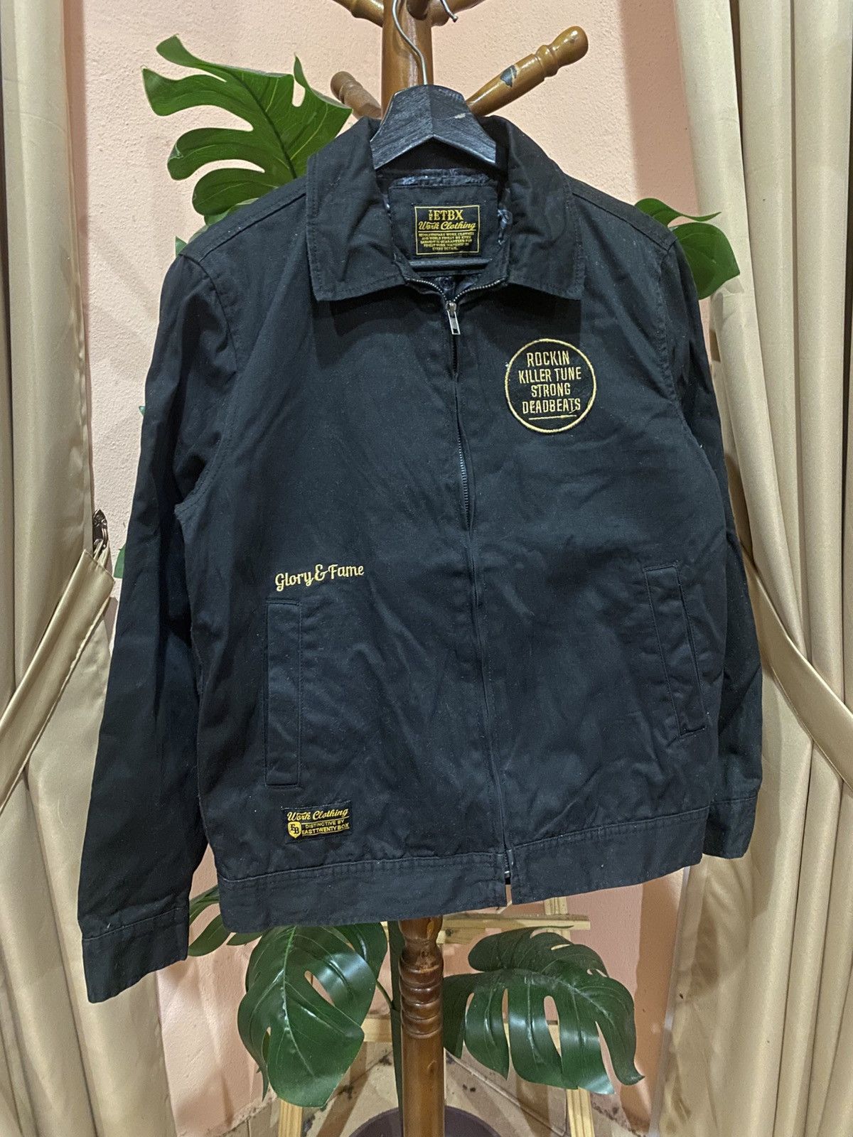 Japanese Brand ETBX Work Clothing Black Jacket – Rockin’ Rude Boys Theme Size US M / EU 48-50 / 2 - 3 Thumbnail