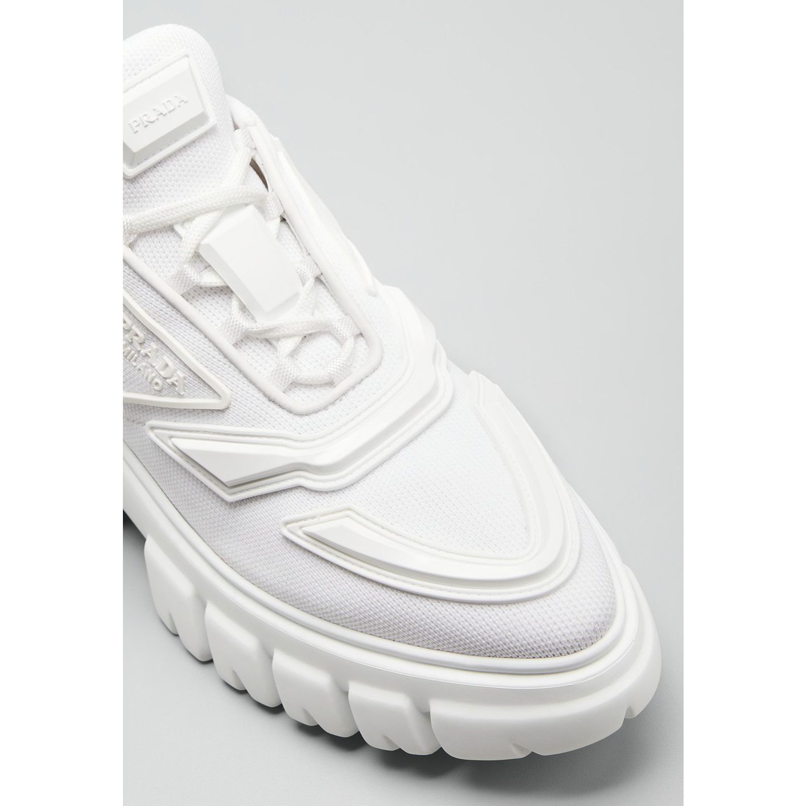 Prada Prada Monolith Sole White Platform Flat Low Sneaker 38.5 Size US 8.5 / IT 38.5 - 6 Thumbnail