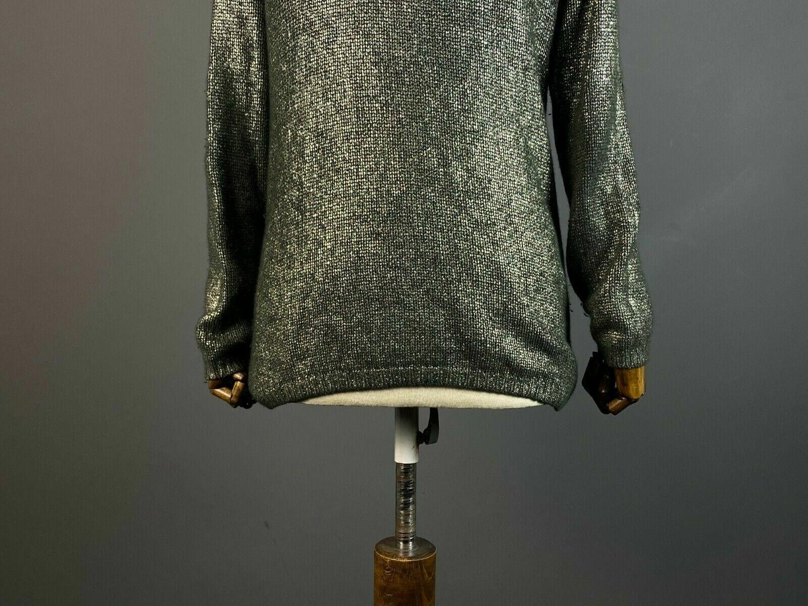 Designer Ladies FFC Khaki Green Wool Warm Knit Sweater Size S / M Size M / US 6-8 / IT 42-44 - 8 Thumbnail