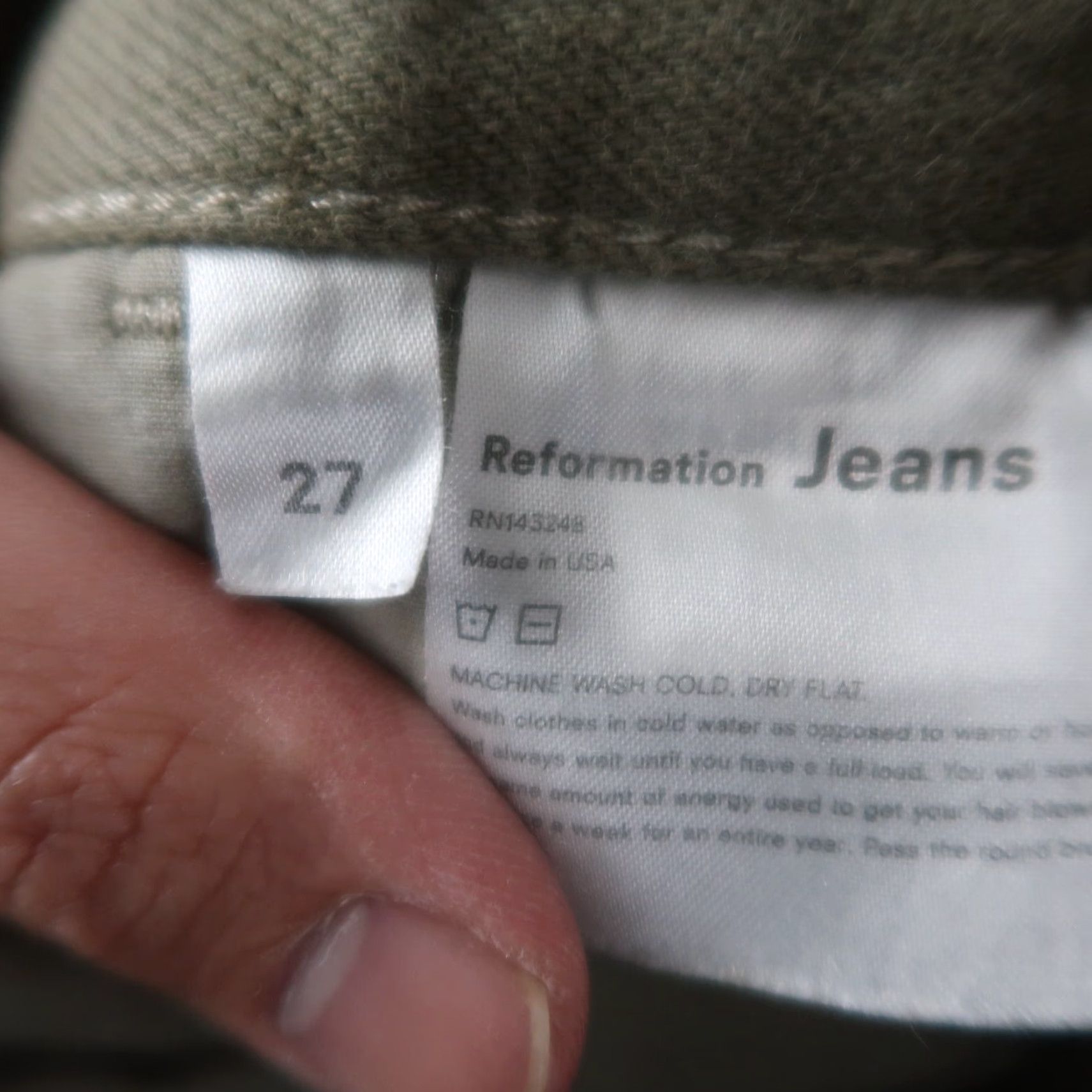 Reformation Reformation Womens Bailey High Rise Utility Cargo Pants Cotton Army Green Size 27" / US 4 / IT 40 - 7 Thumbnail
