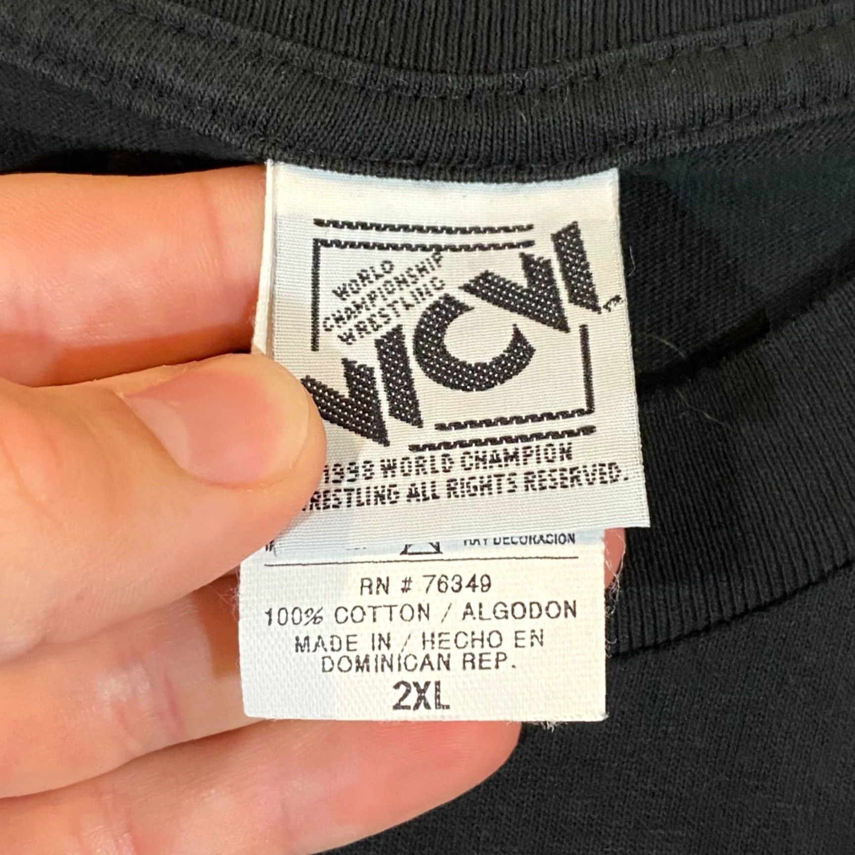 Vintage VINTAGE WCW 1998 WWF Kevin Nash Too Sweet NWO Mens 2XL T-Shirt Black Cotton Short Sleeve Crew Neck 90s Logo Graphic Print Wrestling Mens Size US XXL / EU 58 / 5 - 4 Thumbnail