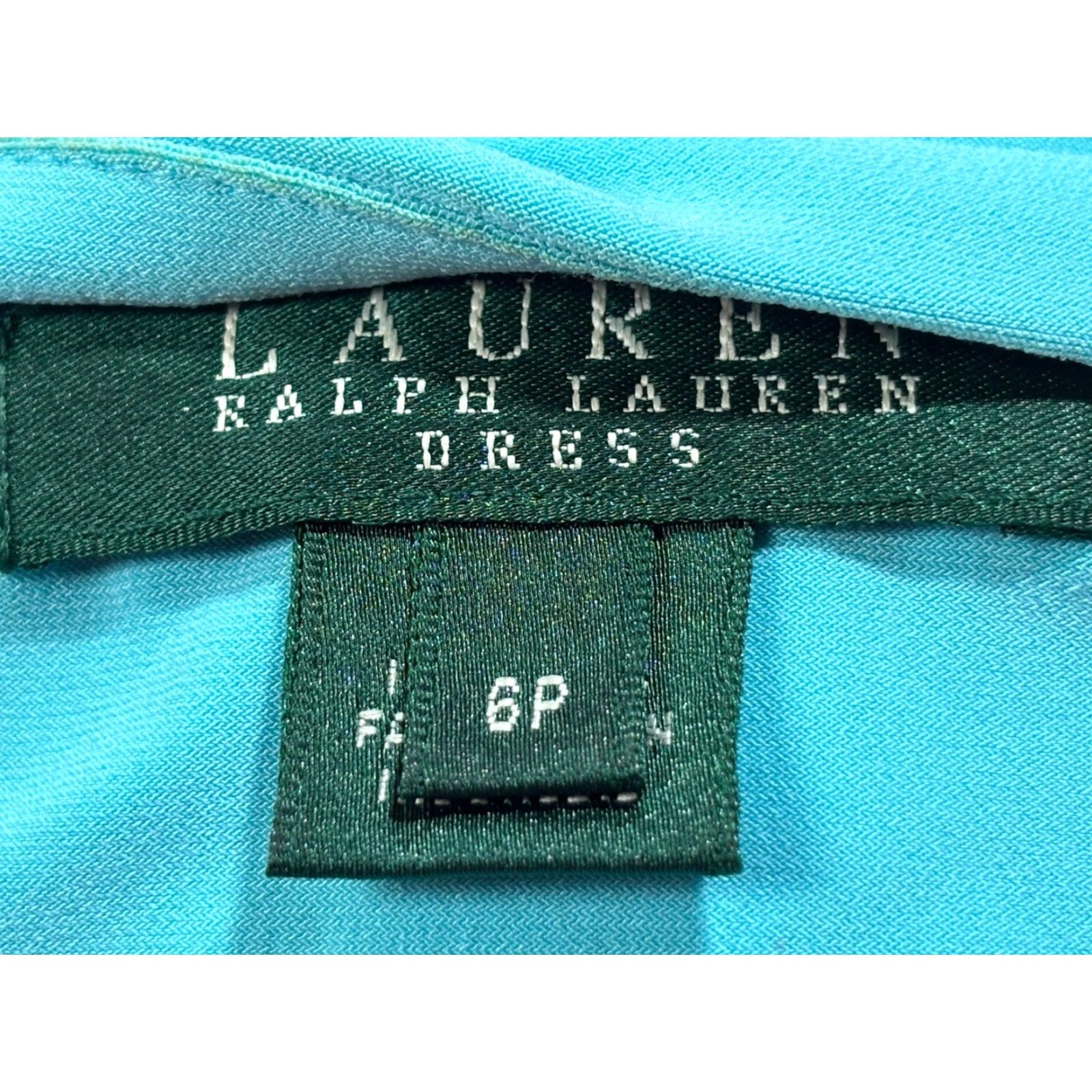 Ralph Lauren Lauren Ralph Lauren Dress Sz 6p Petite Aqua Blue Stretch Ruched Side Faux Wrap Size M / US 6-8 / IT 42-44 - 7 Thumbnail