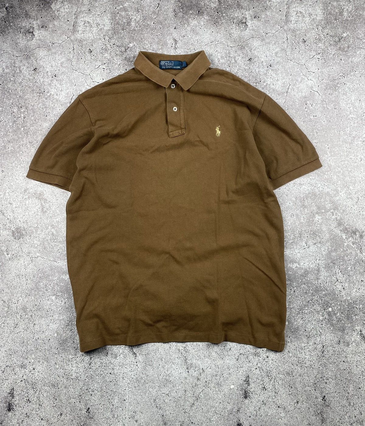 Polo Ralph Lauren × Vintage Polo Ralph Lauren Vintage Y2K Brown Polo T-Shirt Size US XL / EU 56 / 4 - 2 Thumbnail