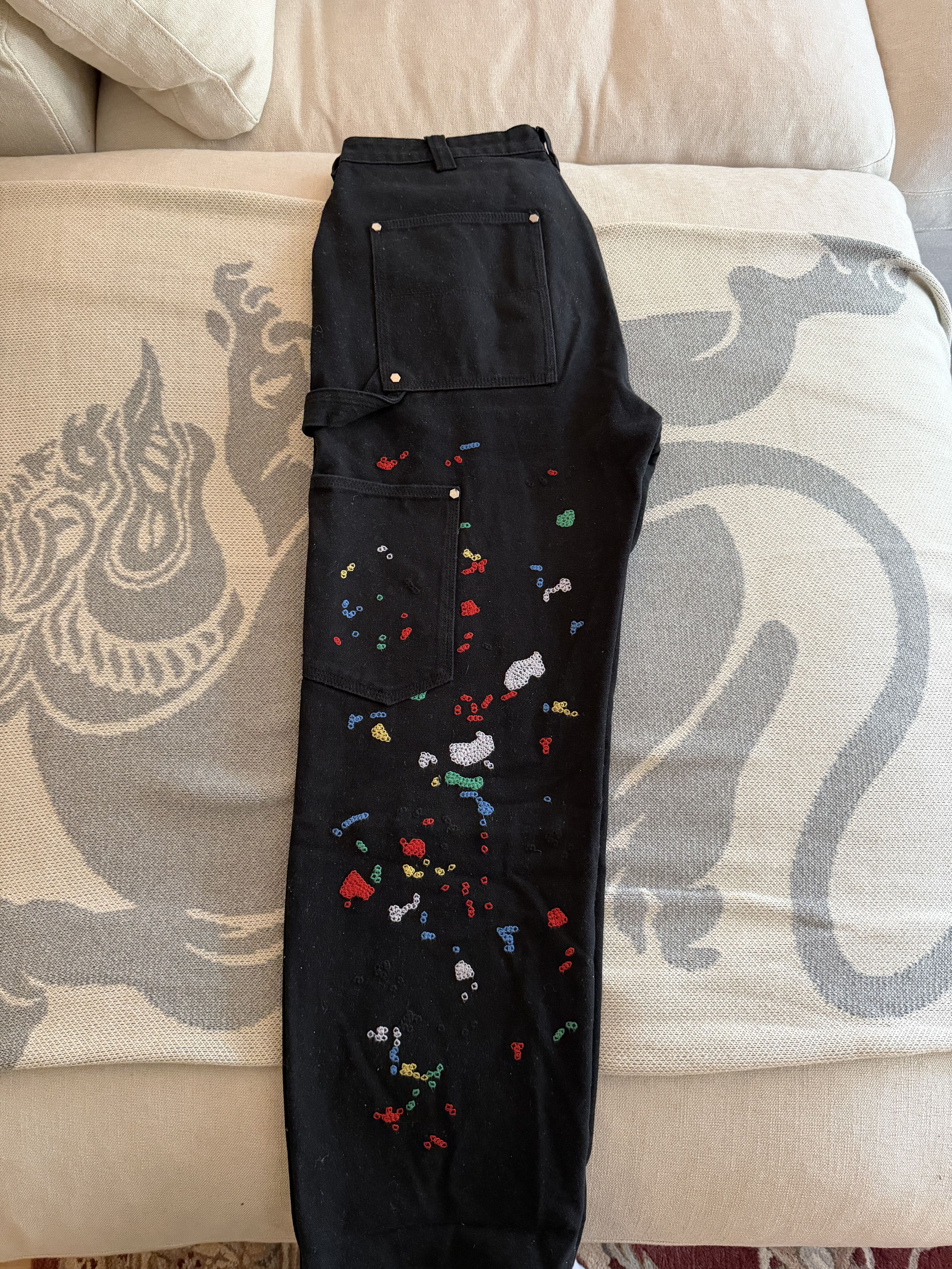 Fugazi Fugazi Chain Splatter Carpenter Pant Black Size US 32 / EU 48 - 6 Thumbnail