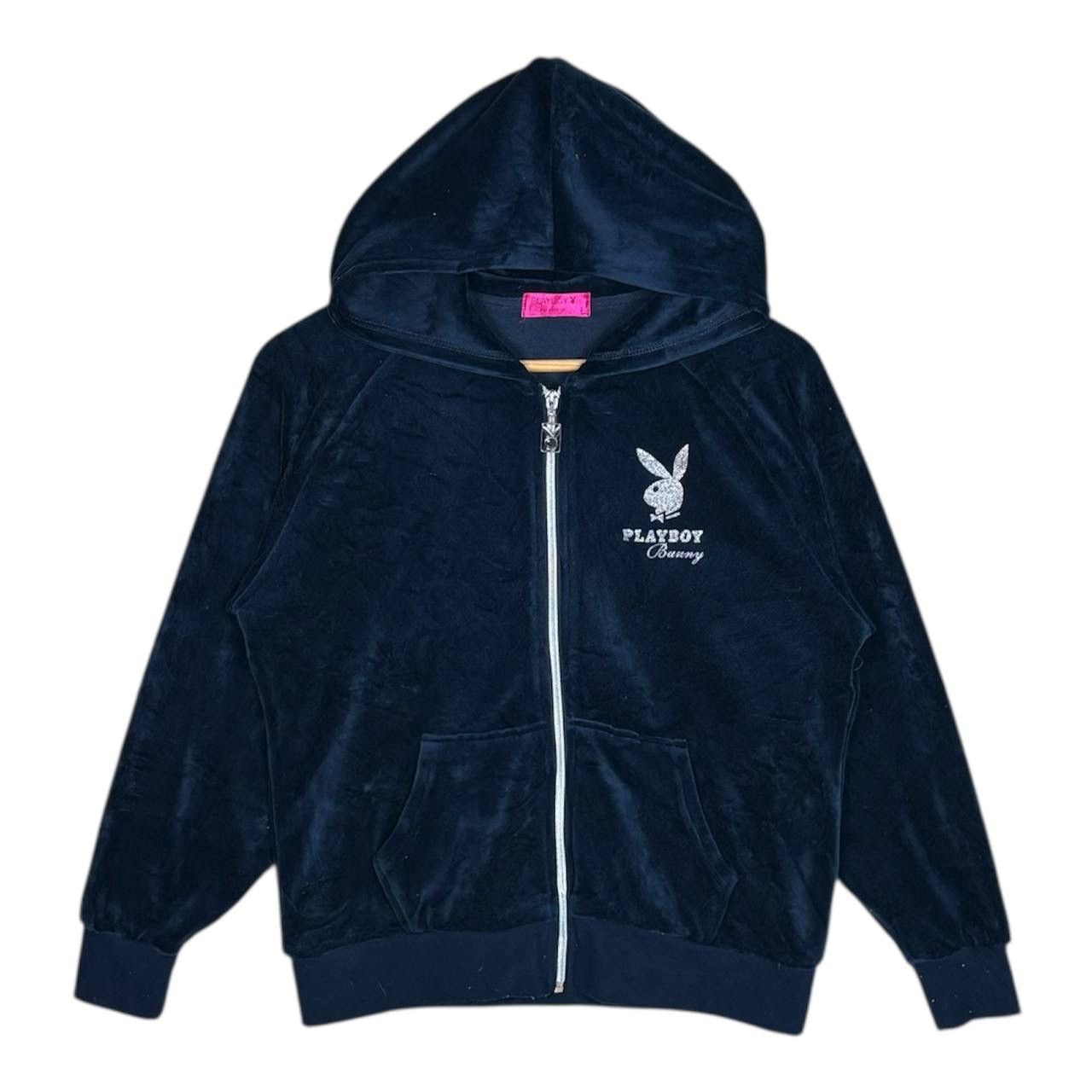 Playboy Playboy Bunny Big Logo Velvet Blue Hoodie Size US M / EU 48-50 / 2 - 2 Thumbnail