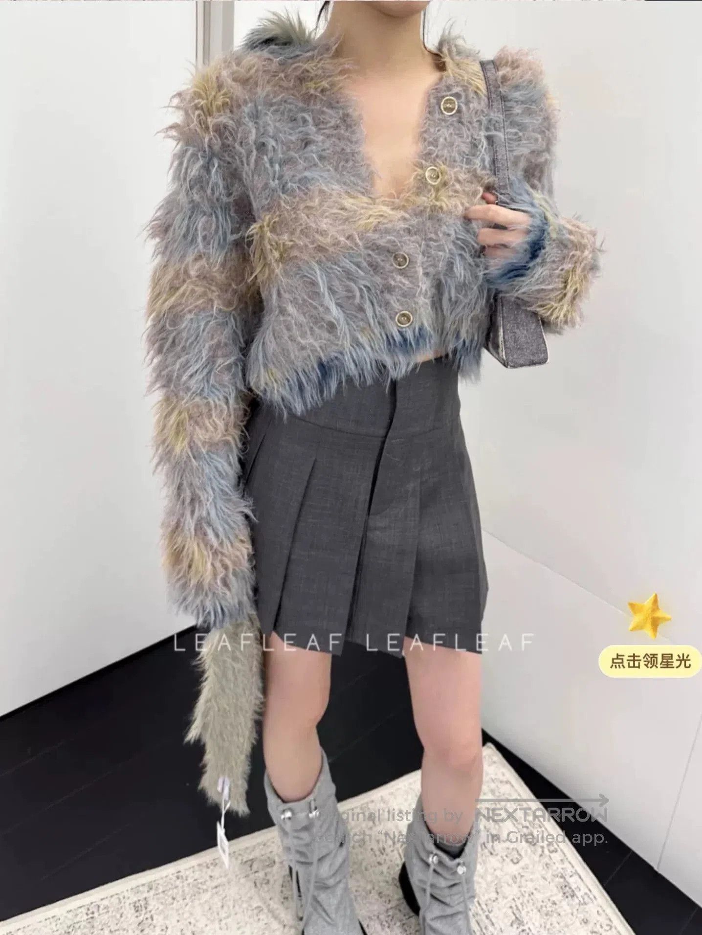 Japanese Brand SADDOG Designer Fuzzy Cardigan. Size M / US 6-8 / IT 42-44 - 6 Thumbnail