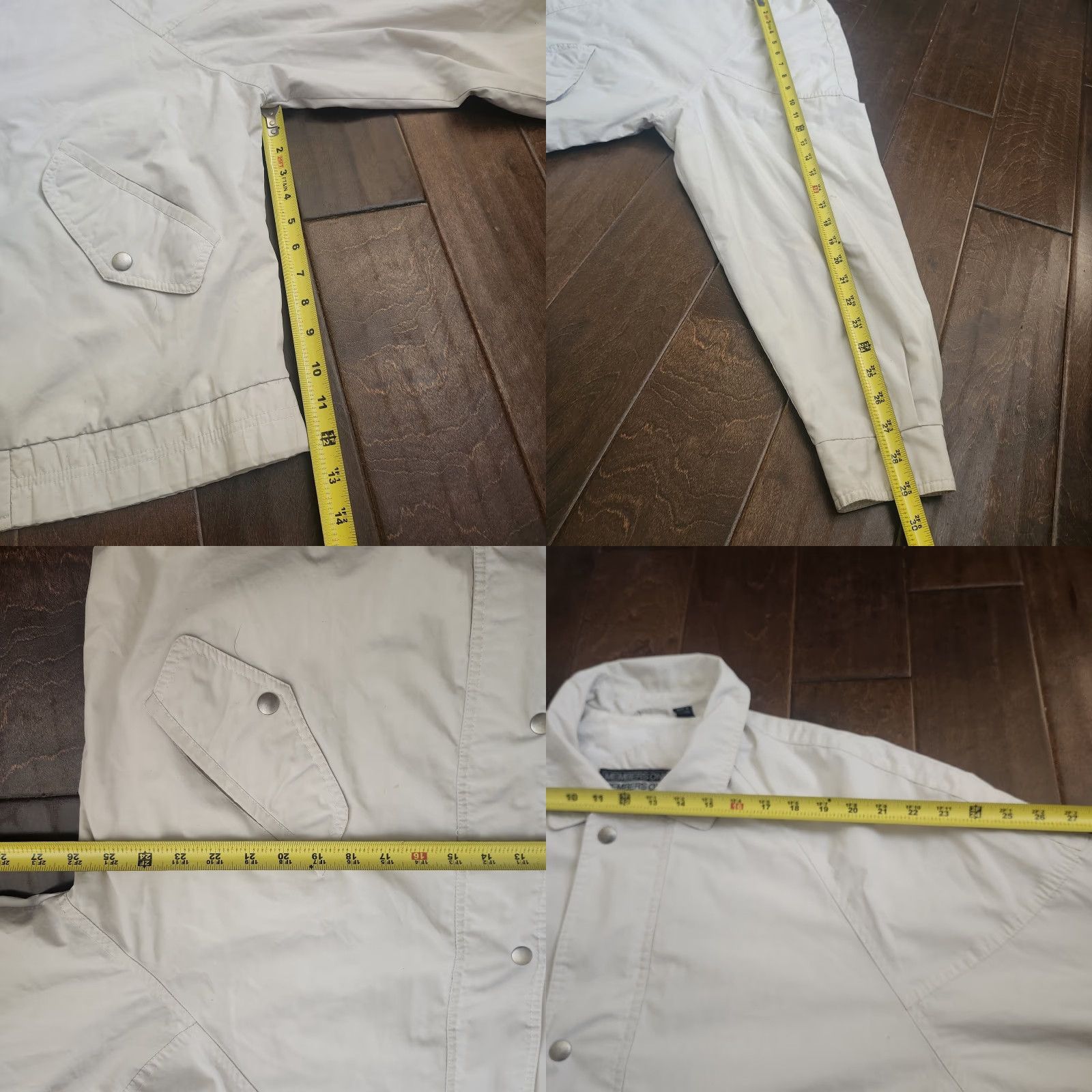 Members Only Members Only Mens Bomber Jacket Size 44 Large Ivory Cream USA Vintage No Stains | Jacket | Polyester | Mens Size US S / EU 44-46 / 1 - 10 Thumbnail