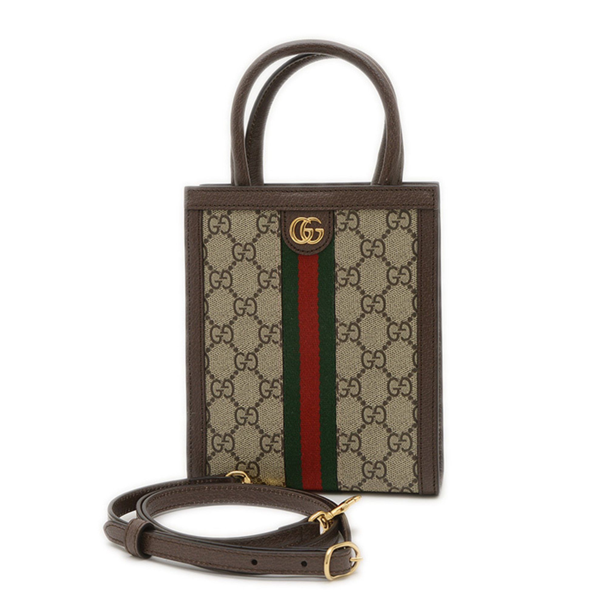 Gucci GG Supreme Ophidia Shoulder Bag Super Mini 2Way 772317 in Beige, Women's