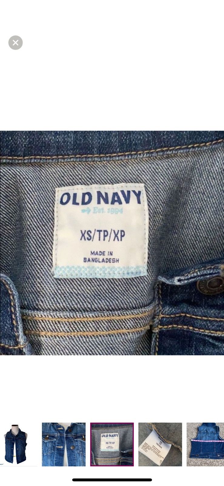 Old Navy Old navy XS denim vest Size XS / US 0-2 / IT 36-38 - 2 Thumbnail