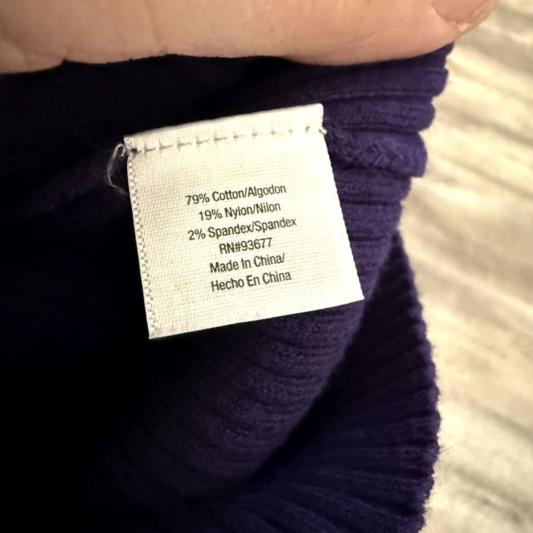 Vintage St. John's Bay Ribbed V-Neck Sweater Womens XL Purple Cotton Nylon Pullover NEW Size XL / US 12-14 / IT 48-50 - 4 Thumbnail