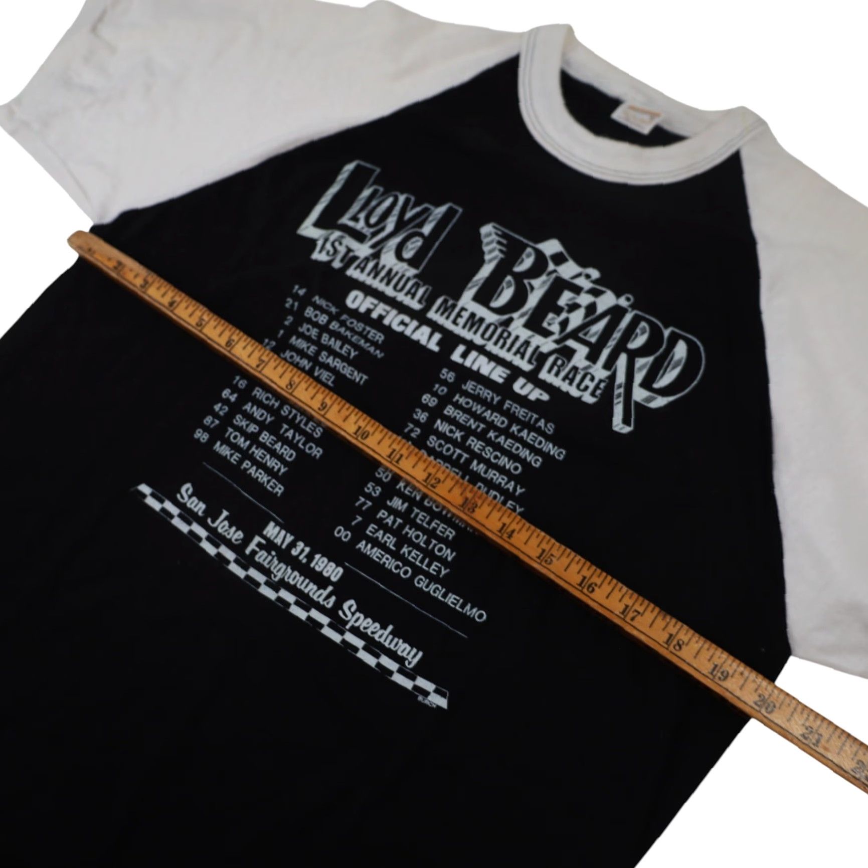 LLOYD VINTAGE 80s Lloyd Beard Memorial Racing Mens XL Graphic Baseball T Shirt Black Size US XL / EU 56 / 4 - 7 Thumbnail