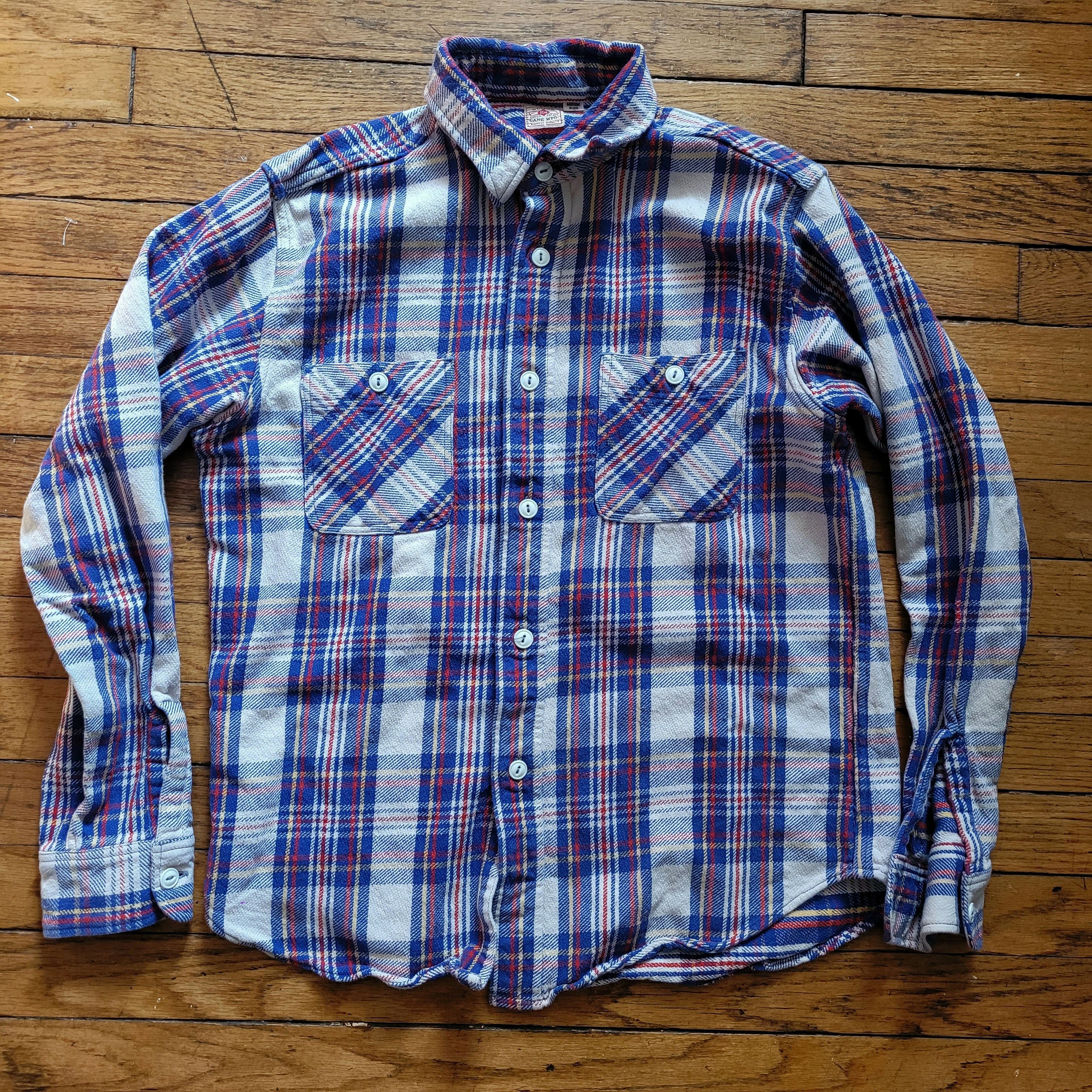 image of Sugar Cane Mfg S/m 15-15.5 Plaid Button Up Made In Japan, Men's (Size Small)